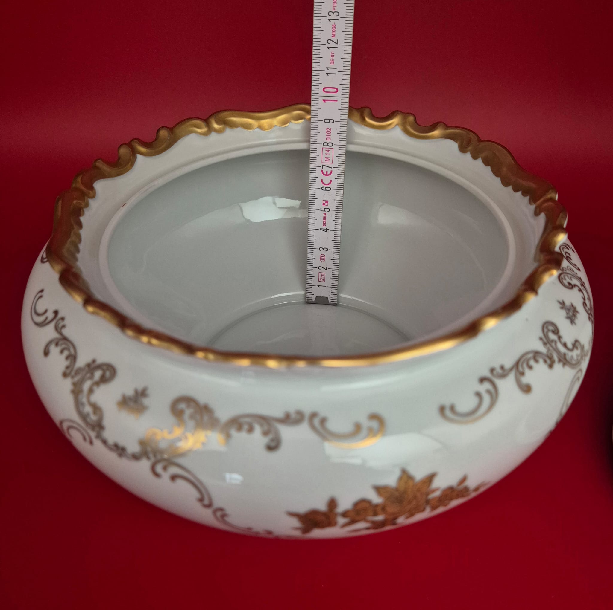 Reichenbacher Porzellan Deckeldose, Bonboniere vergoldet