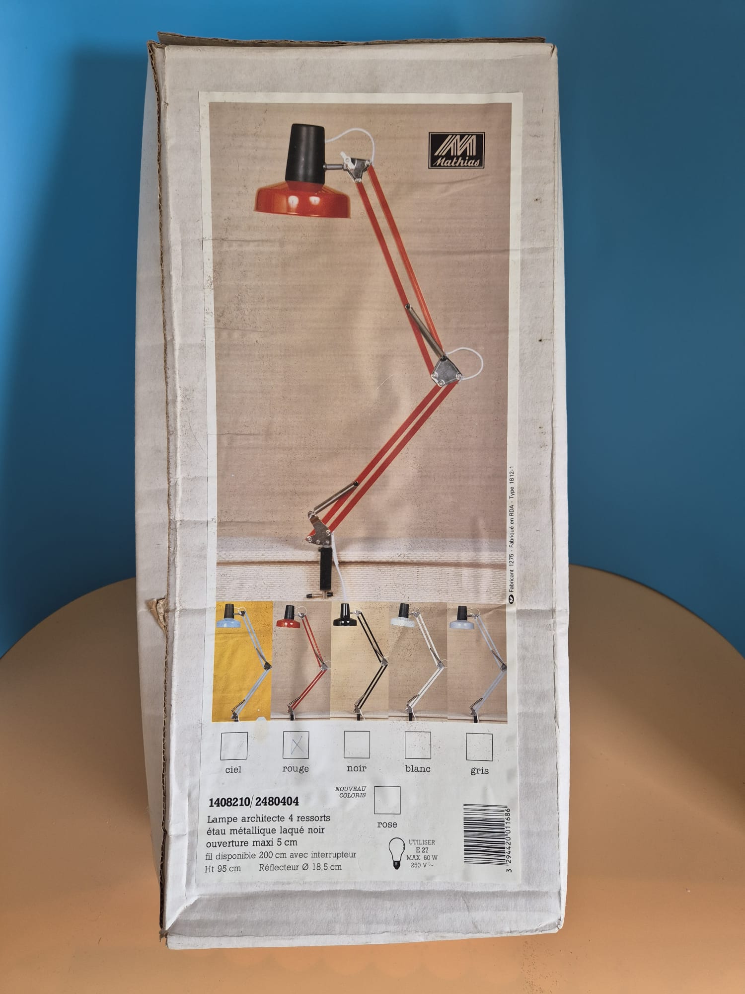 Gelenklampe, Architektenlampe Mathias rot