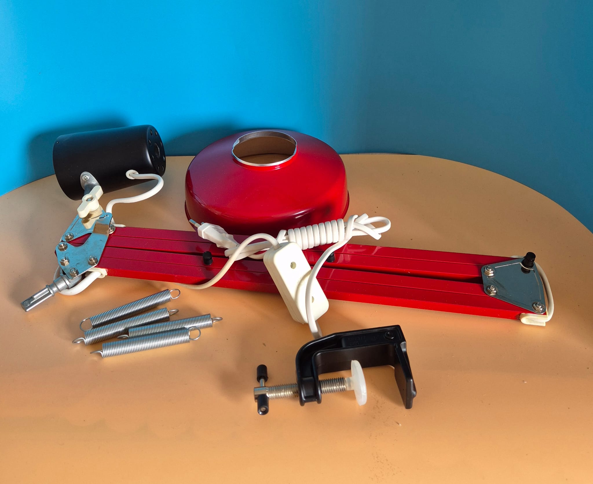 Gelenklampe, Architektenlampe Mathias rot