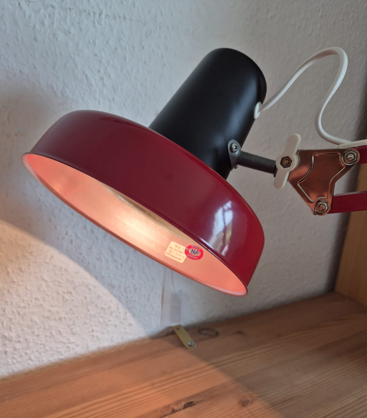 Gelenklampe, Architektenlampe Mathias rot