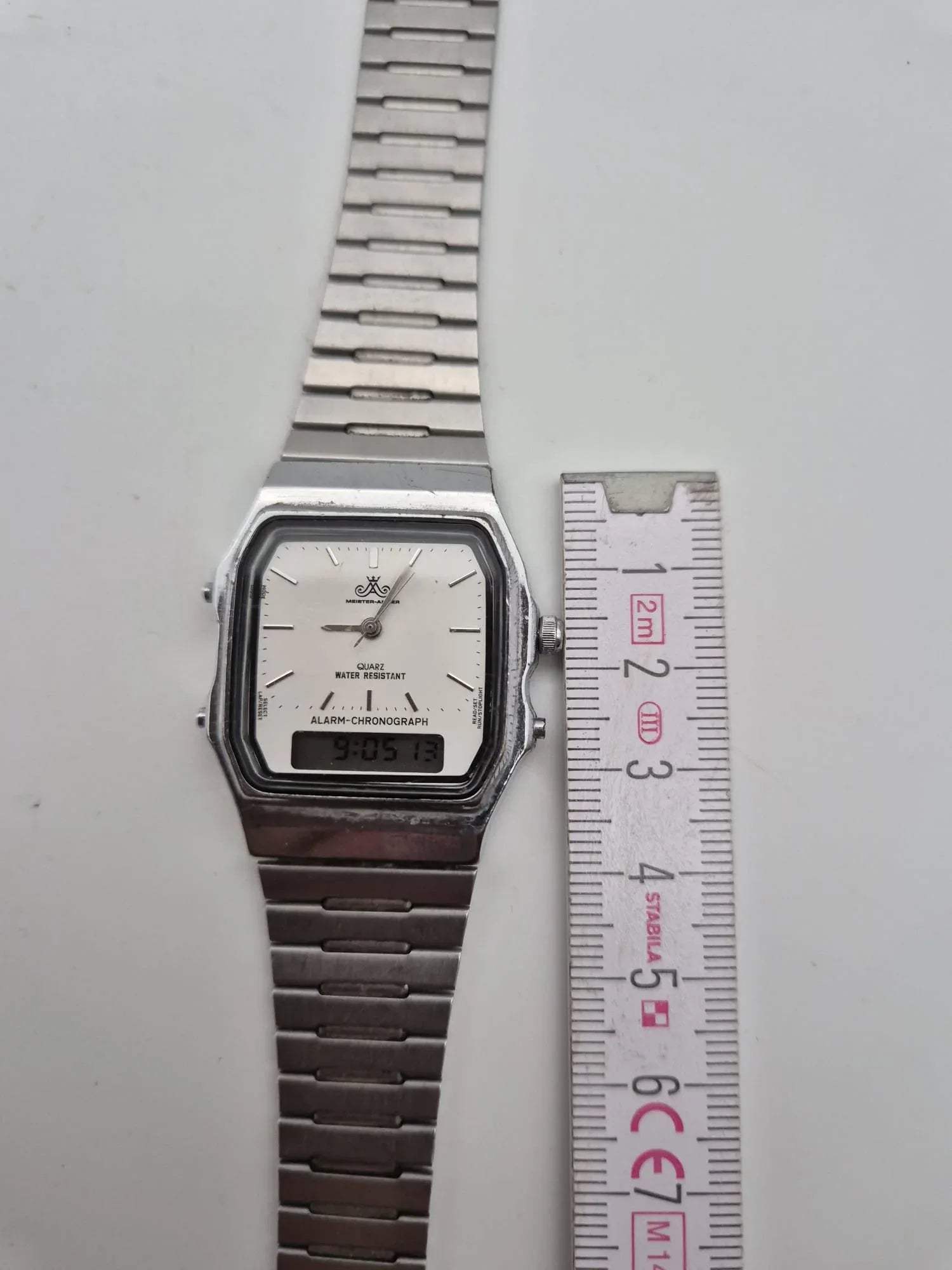 Vintage Herrenuhr, Armbanuhr ANALOG-DIGITAL Alarm Chronograph Quarzuhr MEISTER-ANKER