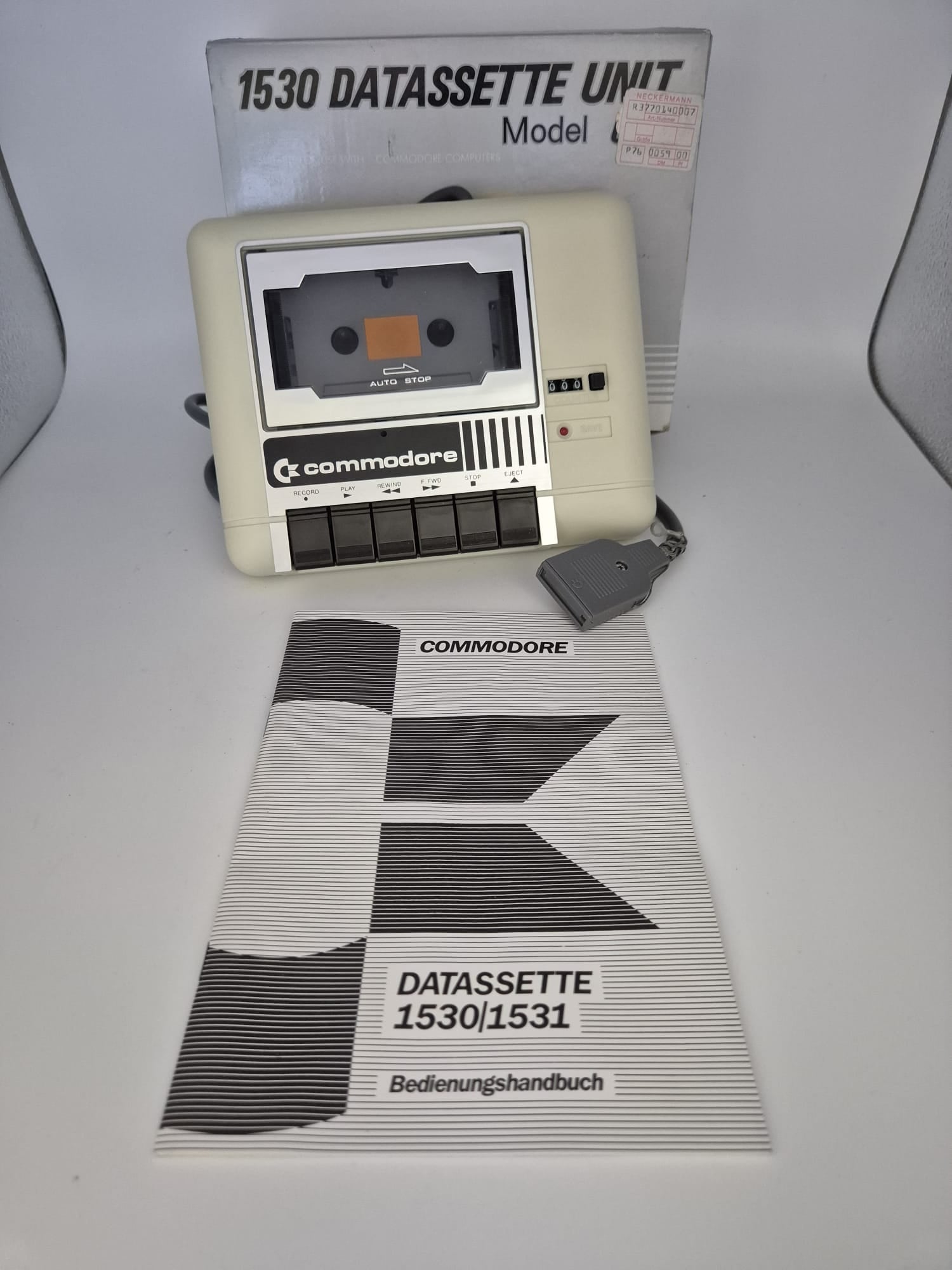 COMMODORE 1530 DATASETTE UNIT – Modell C2N (Originalverpackung & Handbuch)