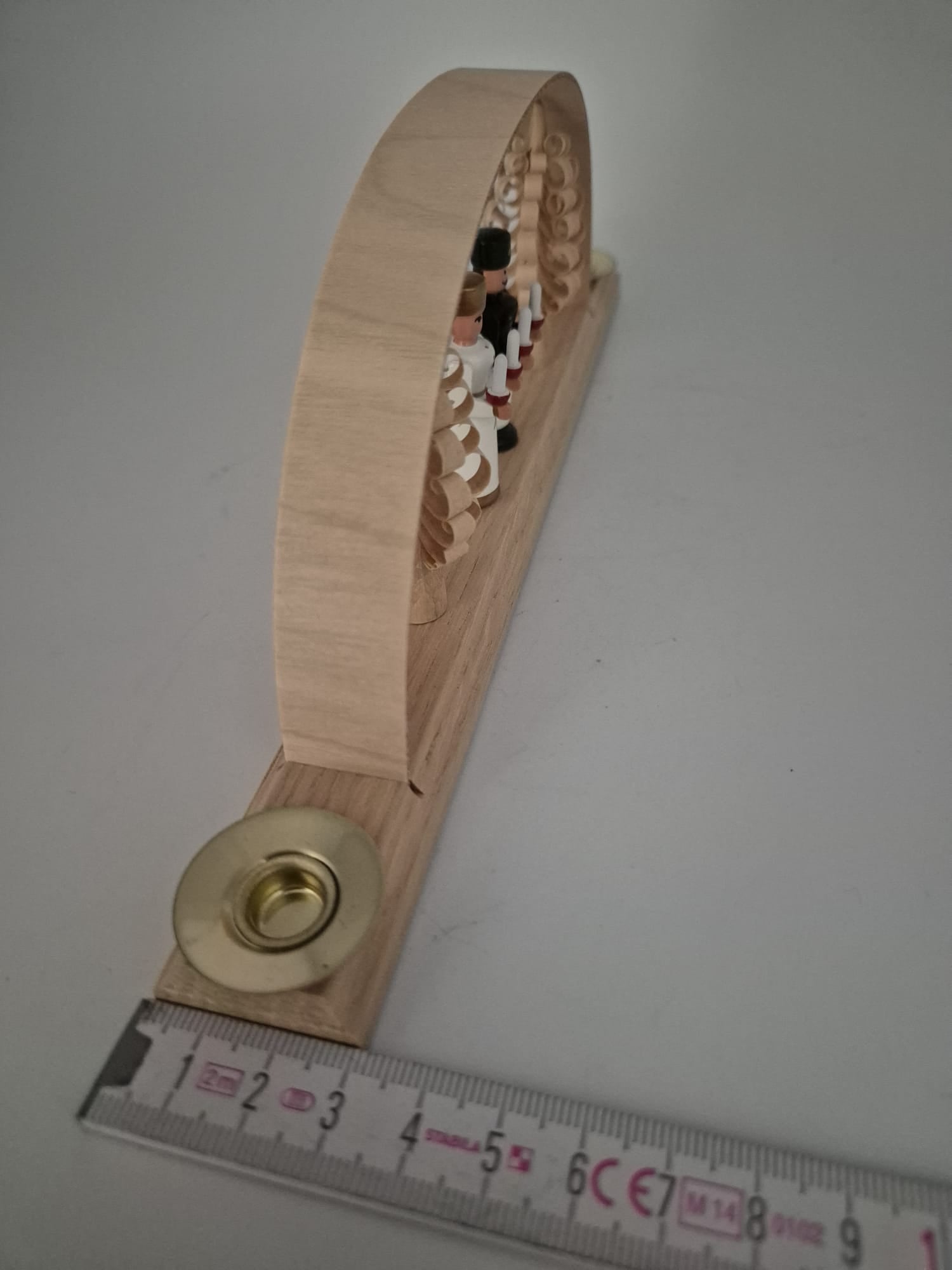 DDR Schwibbogen mit Engel und Bergmann – Erzgebirgische Handarbeit Dregeno Seiffen