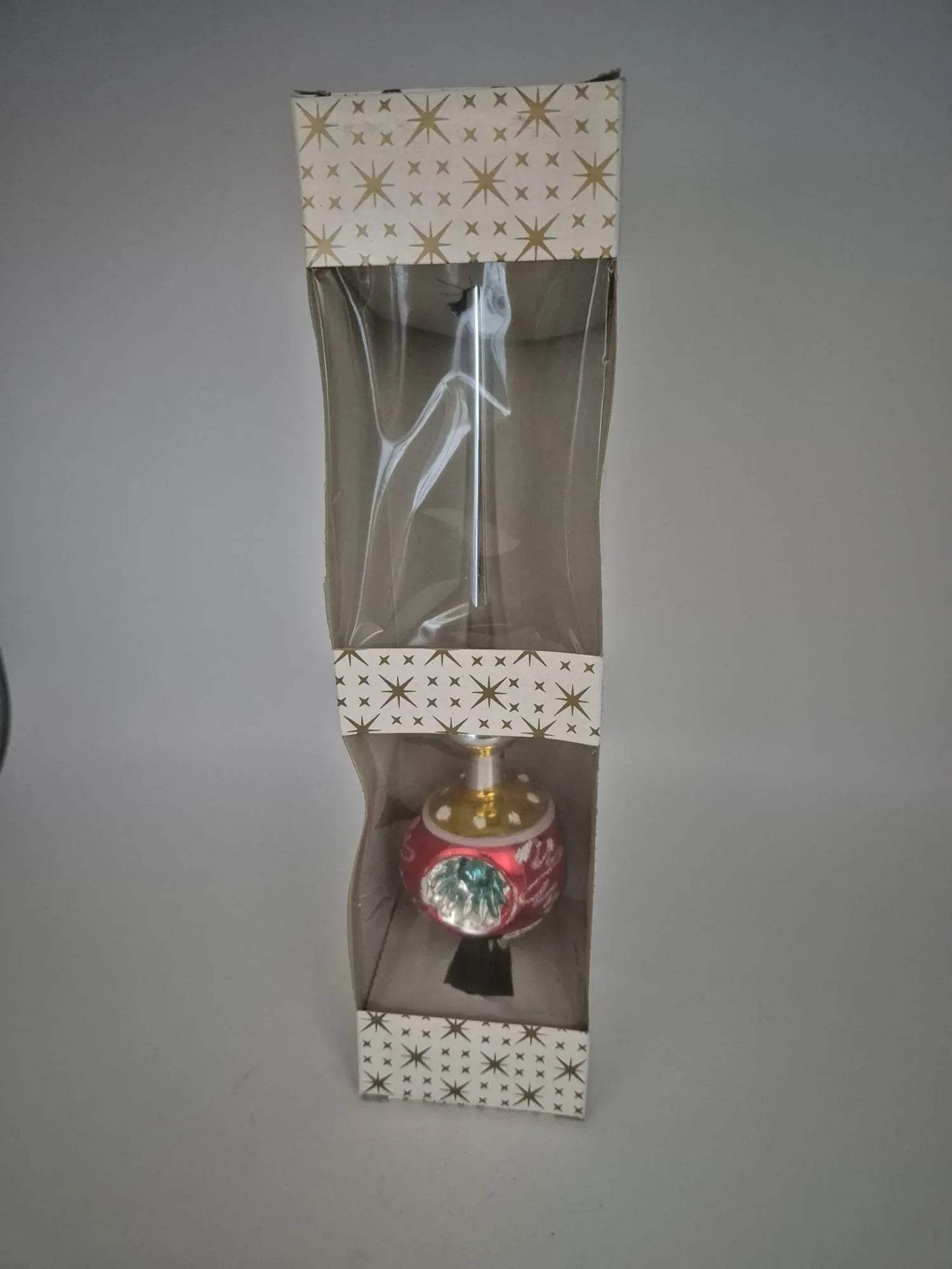 Christbaumspitze mit Kugel und Reflexdekor
