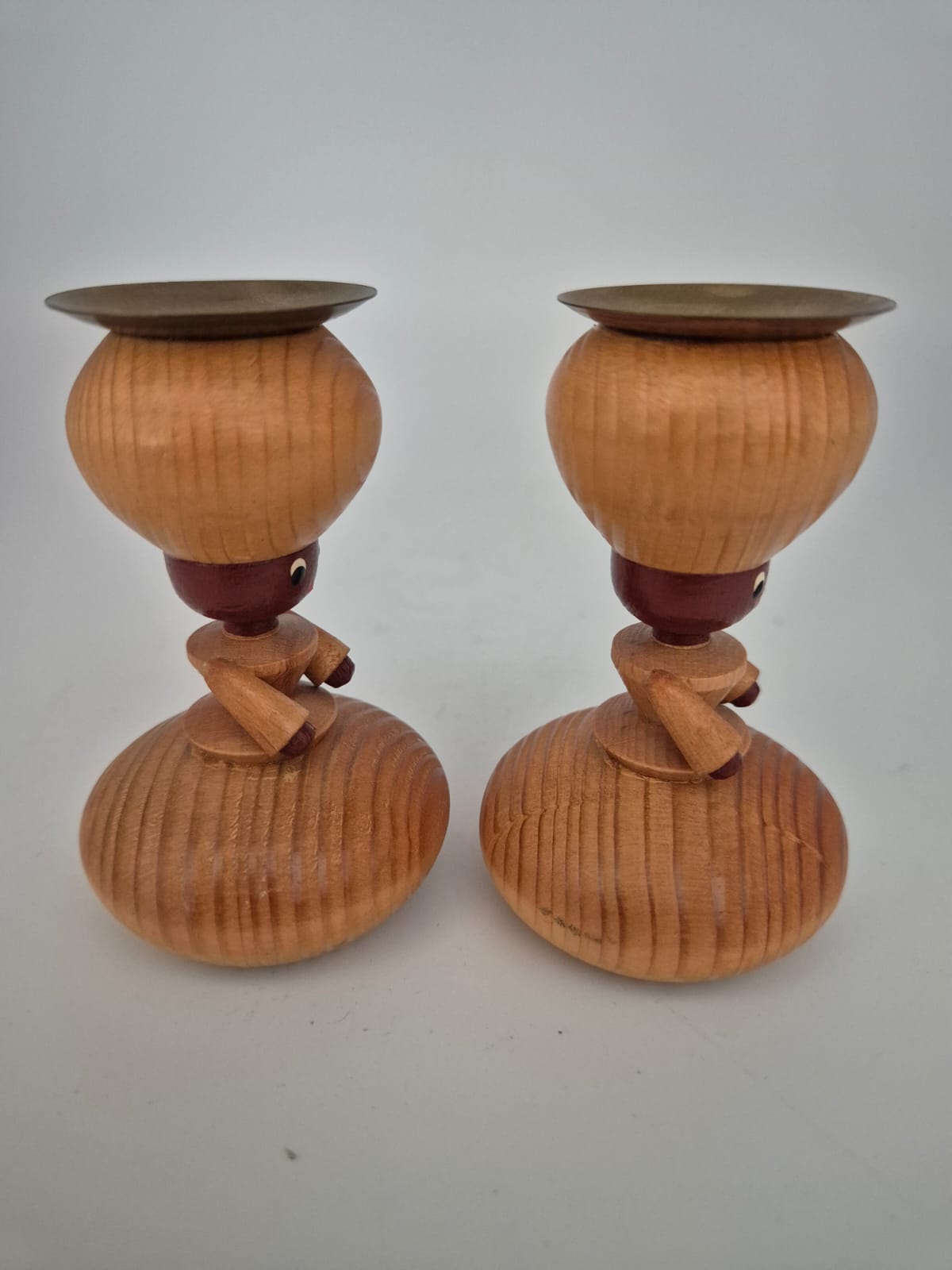 Vintage Holz-Kerzenhalter 70er Jahre
