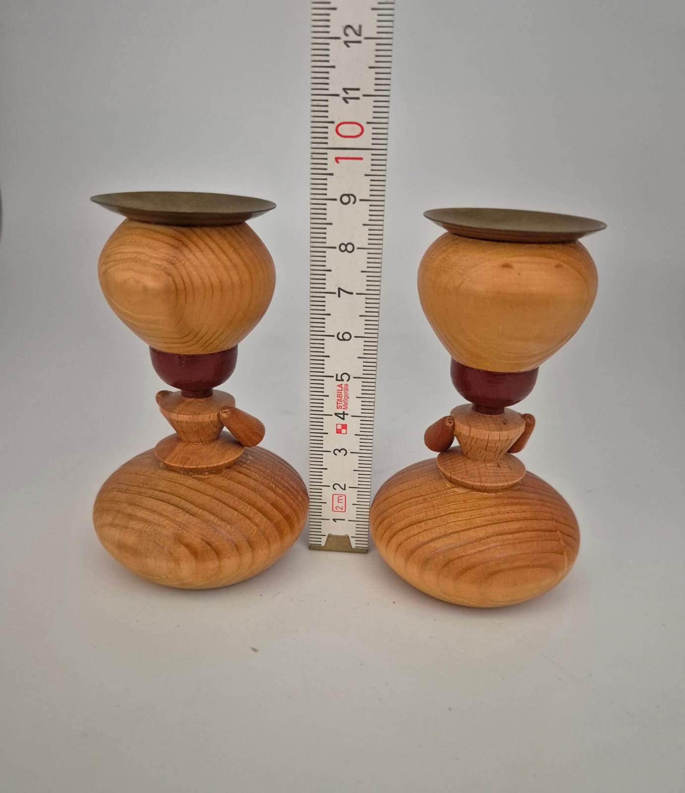 Vintage Holz-Kerzenhalter 70er Jahre