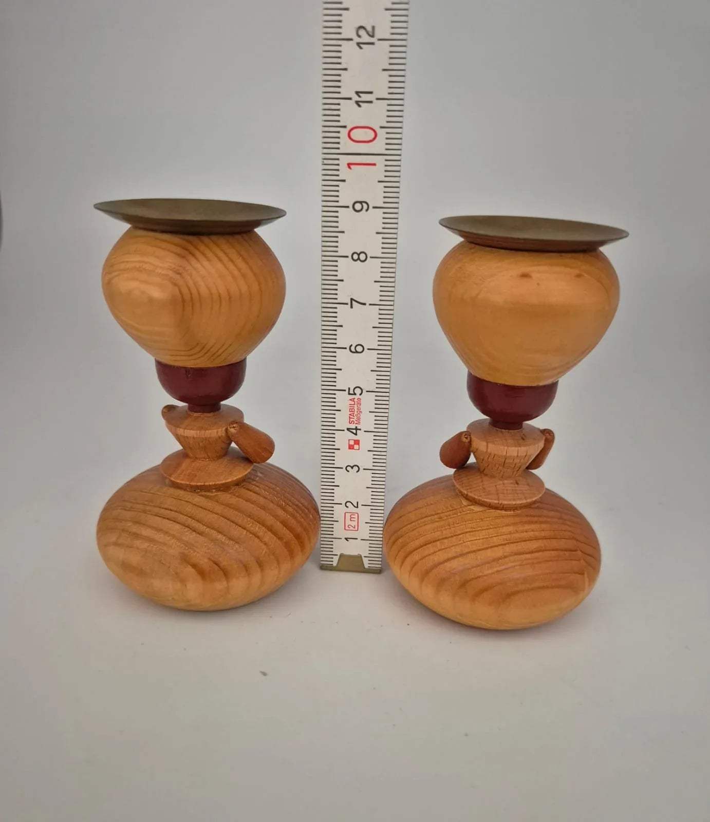 Vintage Holz-Kerzenhalter 70er Jahre