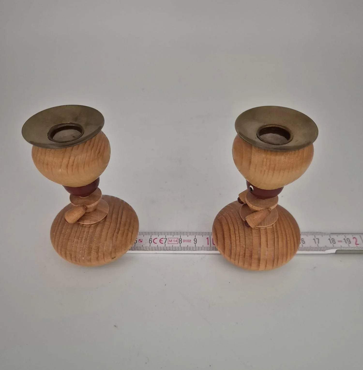 Vintage Holz-Kerzenhalter 70er Jahre