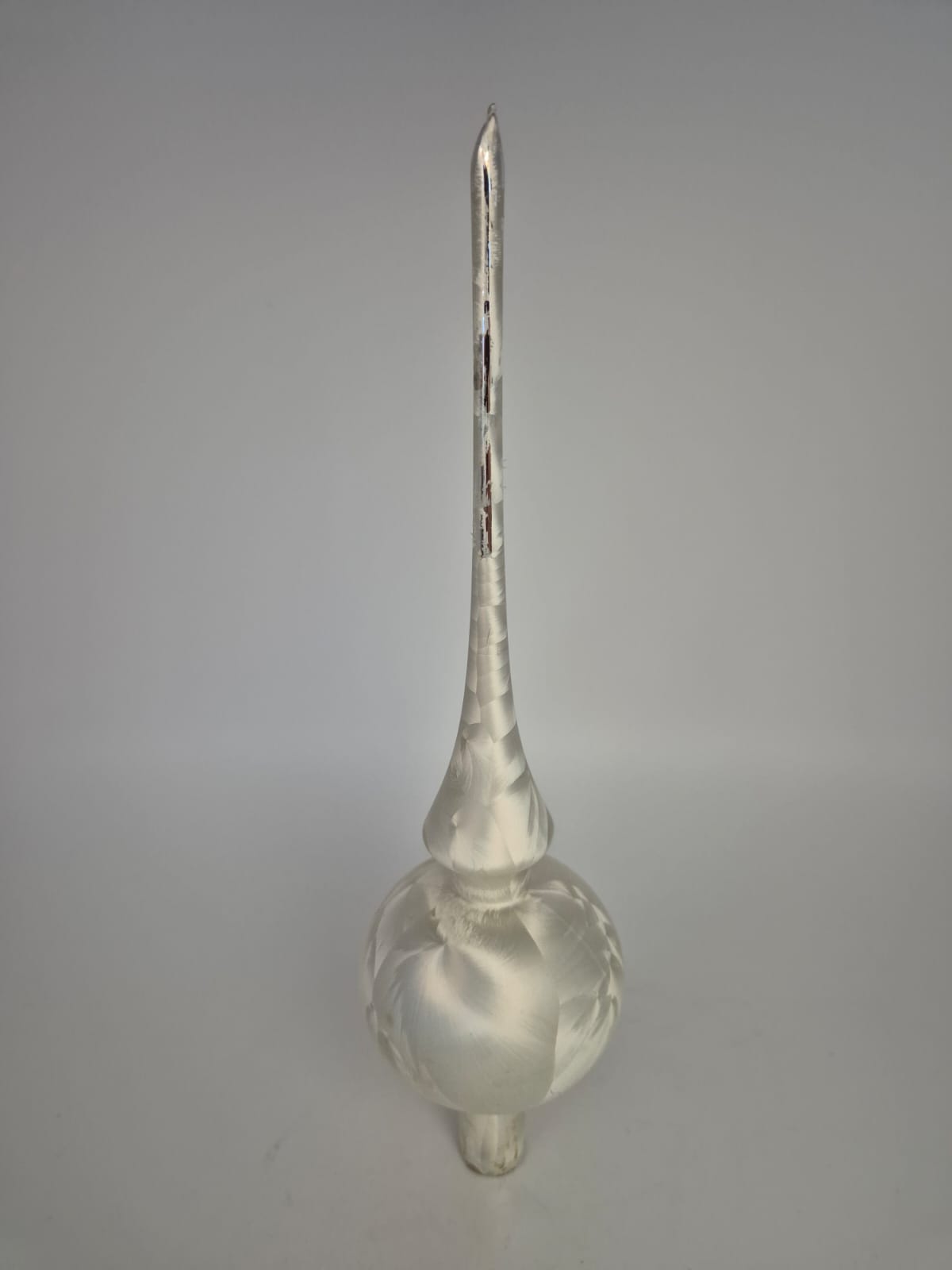 Christbaumspitze weiß mundgeblasen Heitmann Deco