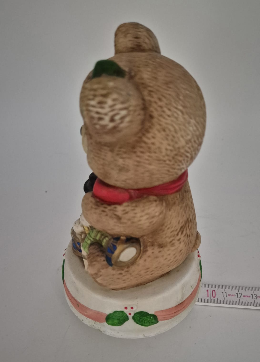Spieluhr Weihnachtsbär mit Schneemannfigur