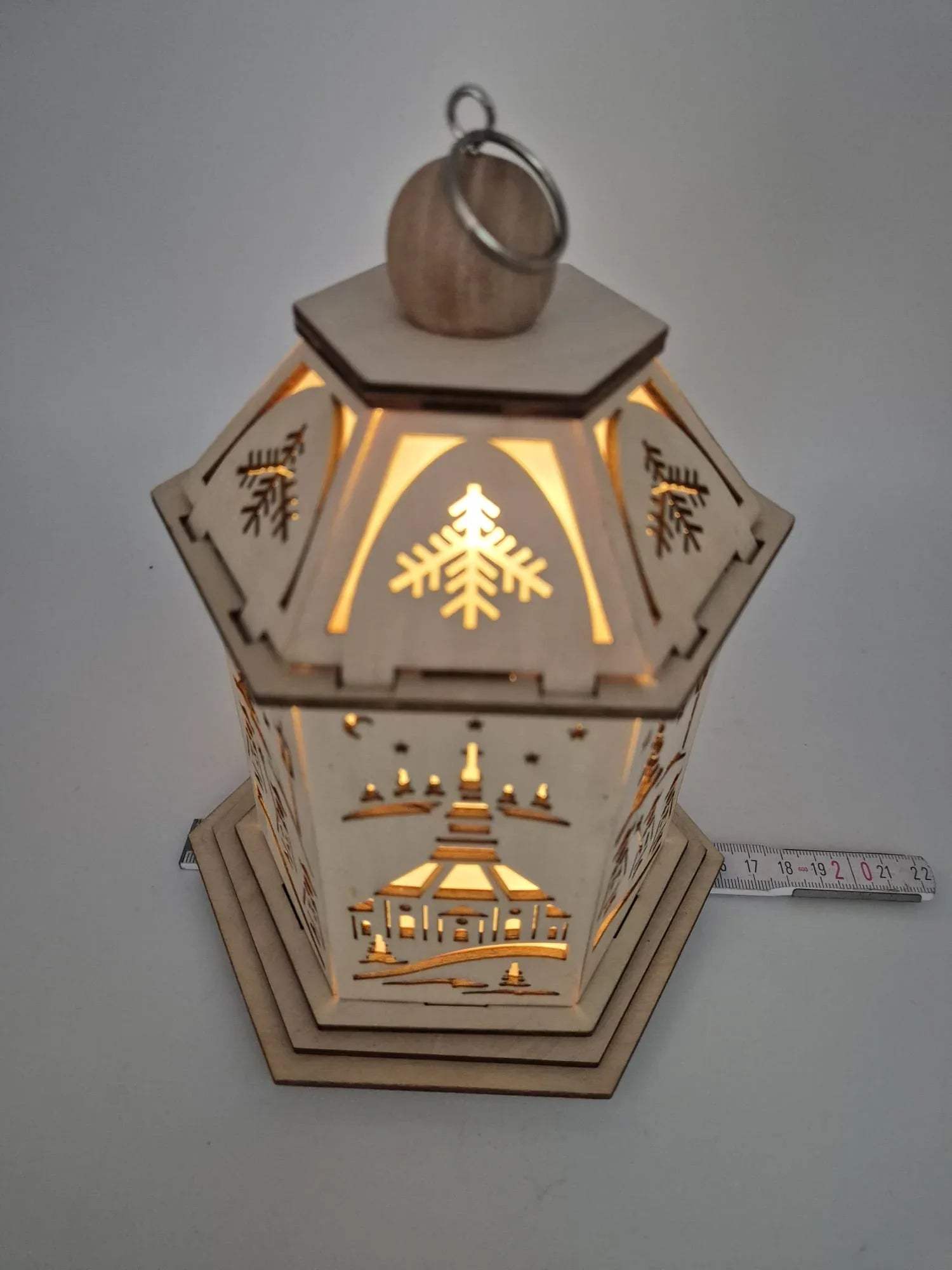 LED-Holzlaterne mit Doppel-Timer-Funktion
