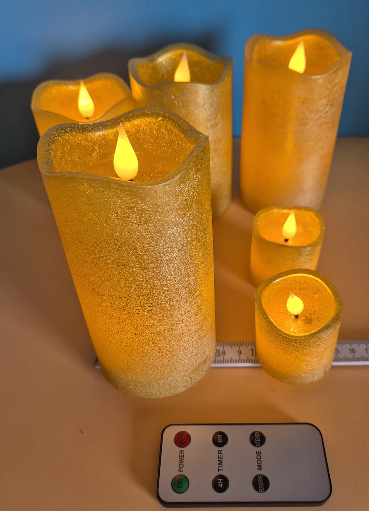 LED-Kerzenset mit Fernbedienung – HSE24, gold metallic