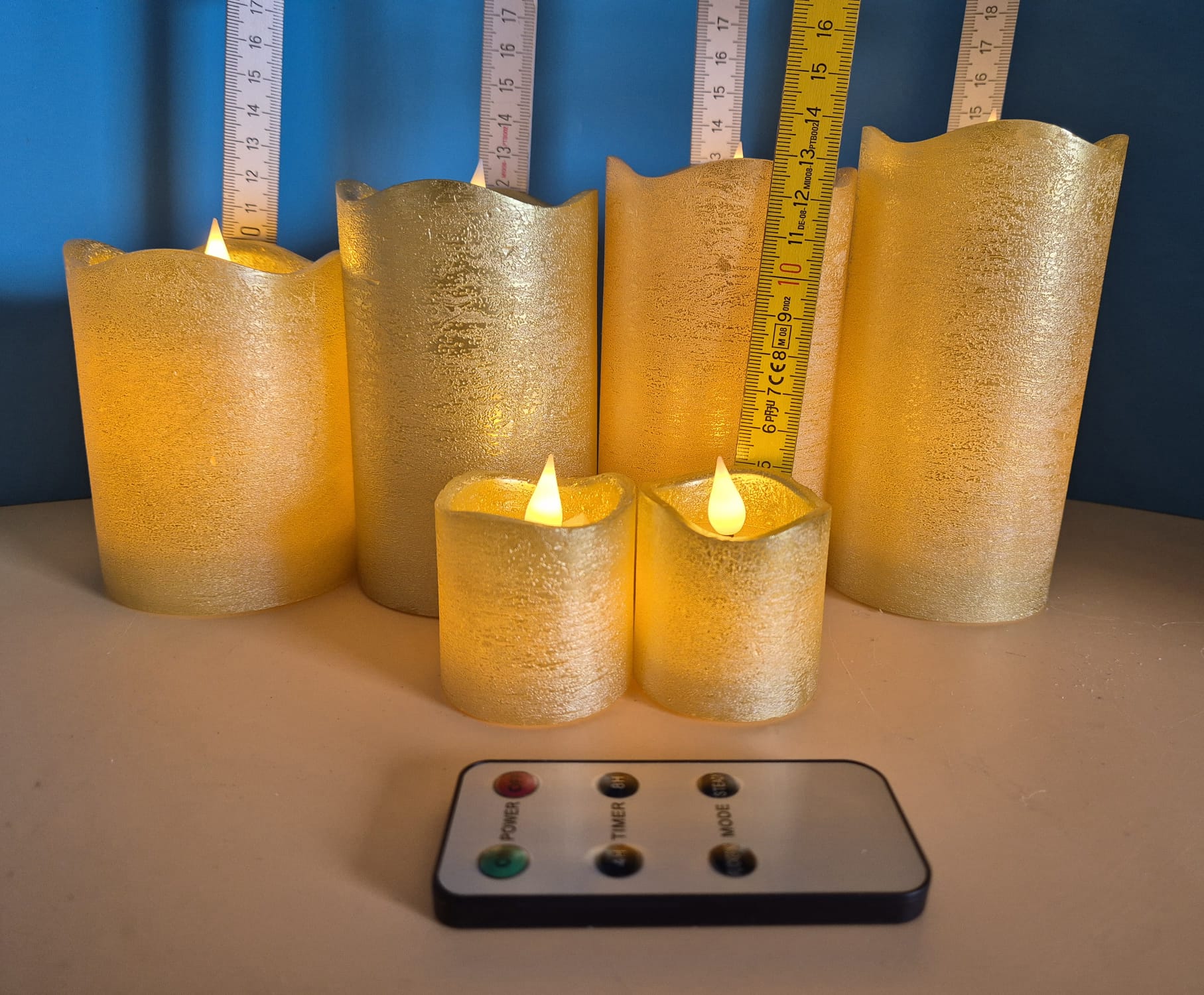 LED-Kerzenset mit Fernbedienung – HSE24, gold metallic
