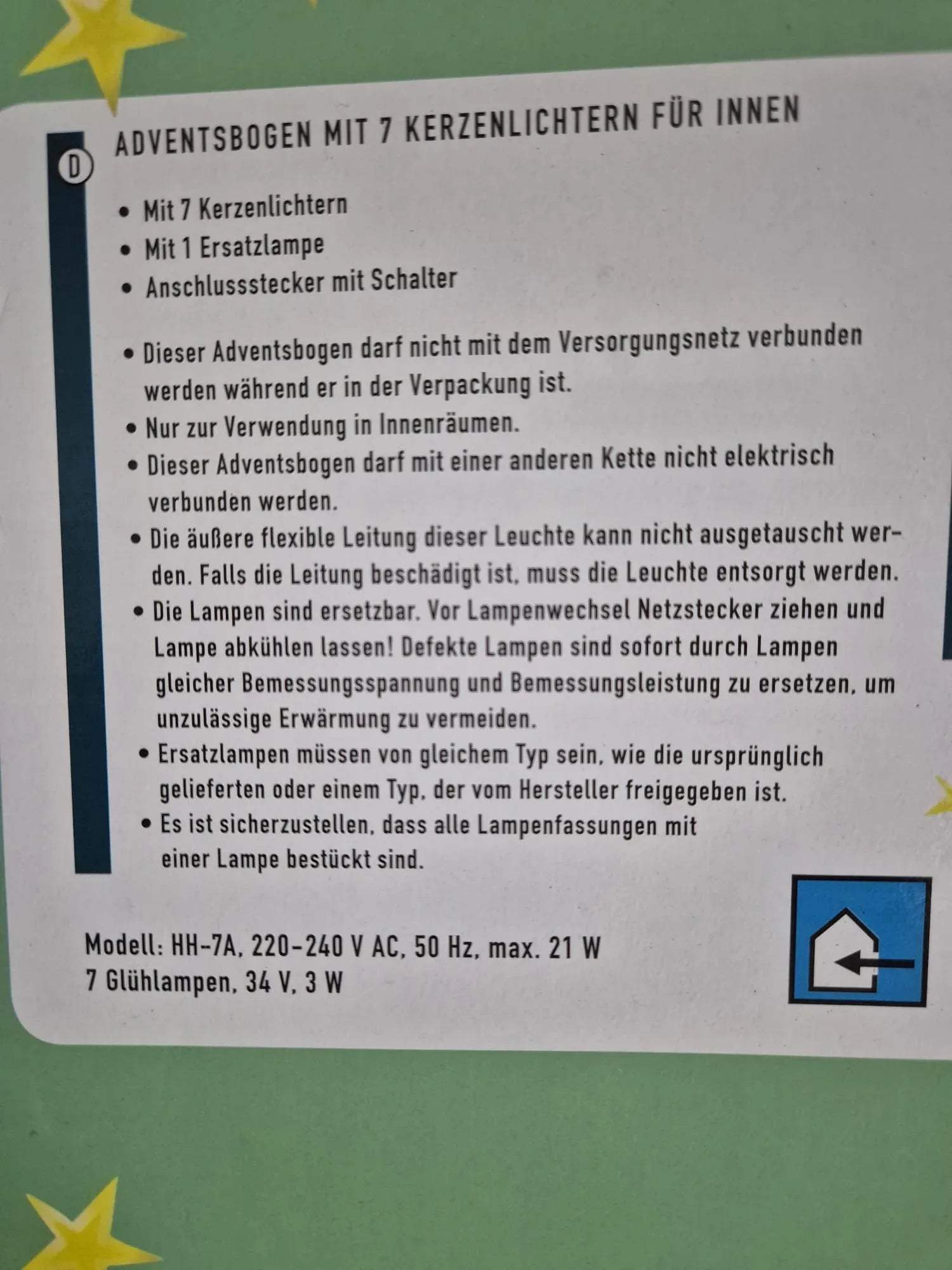 Adventsbogen mit 7 Kerzenlichtern – Idena Festival