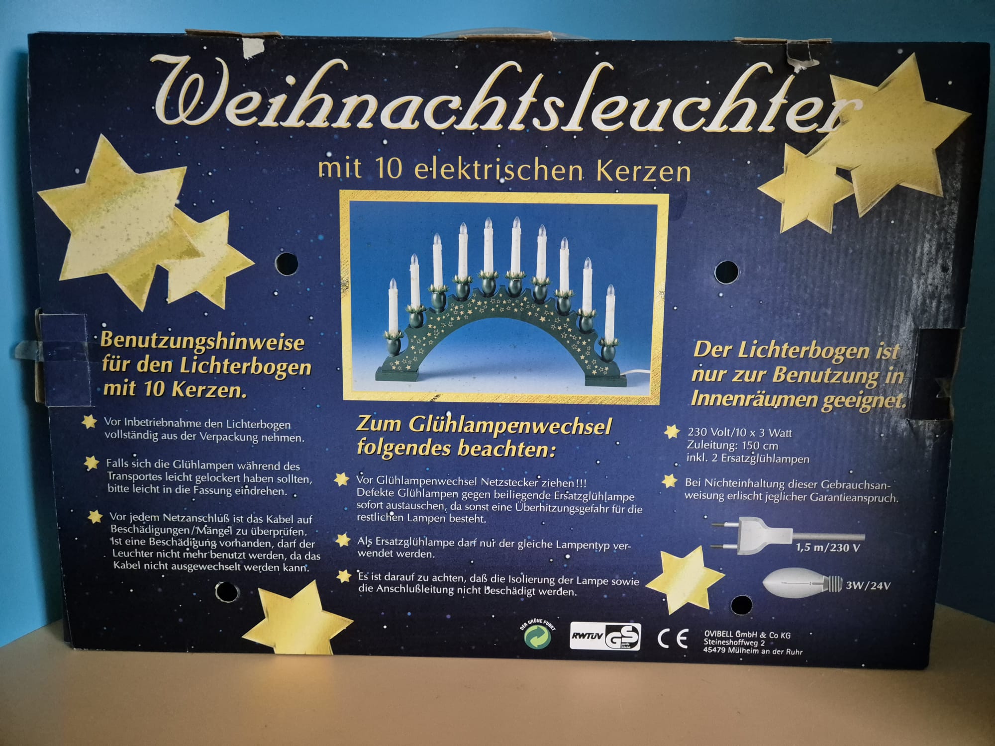 Weihnachtsleuchter mit 10 elektrischen Kerzen – OBIWELL GmbH