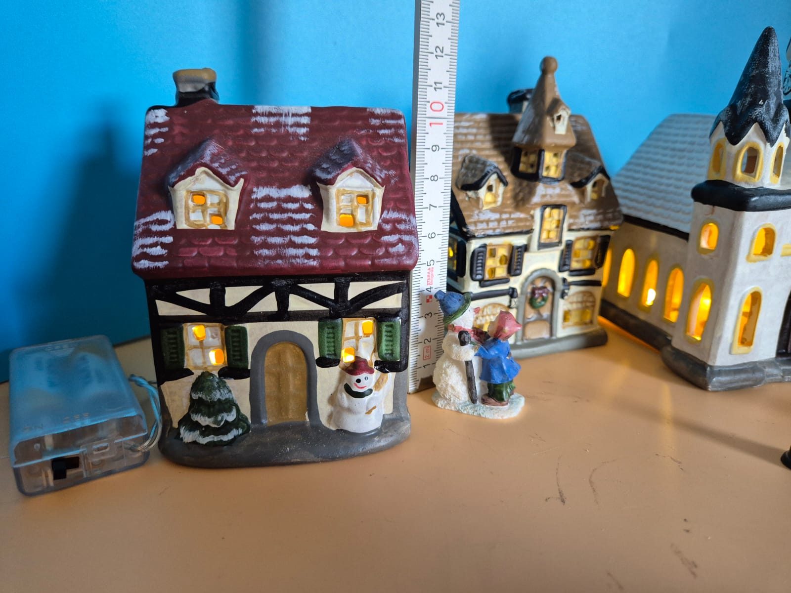 Keramik Weihnachtsdorf mit Beleuchtung