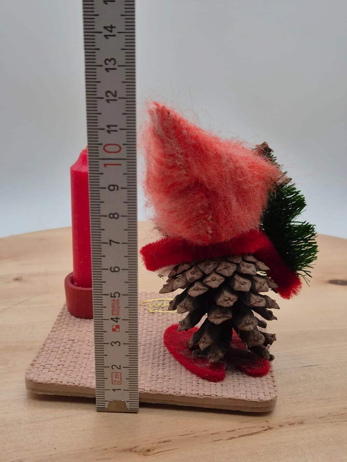 DDR VEB Kunstblume Sebnitz Weihnachts-Tischschmuck Wichtel mit Kerze