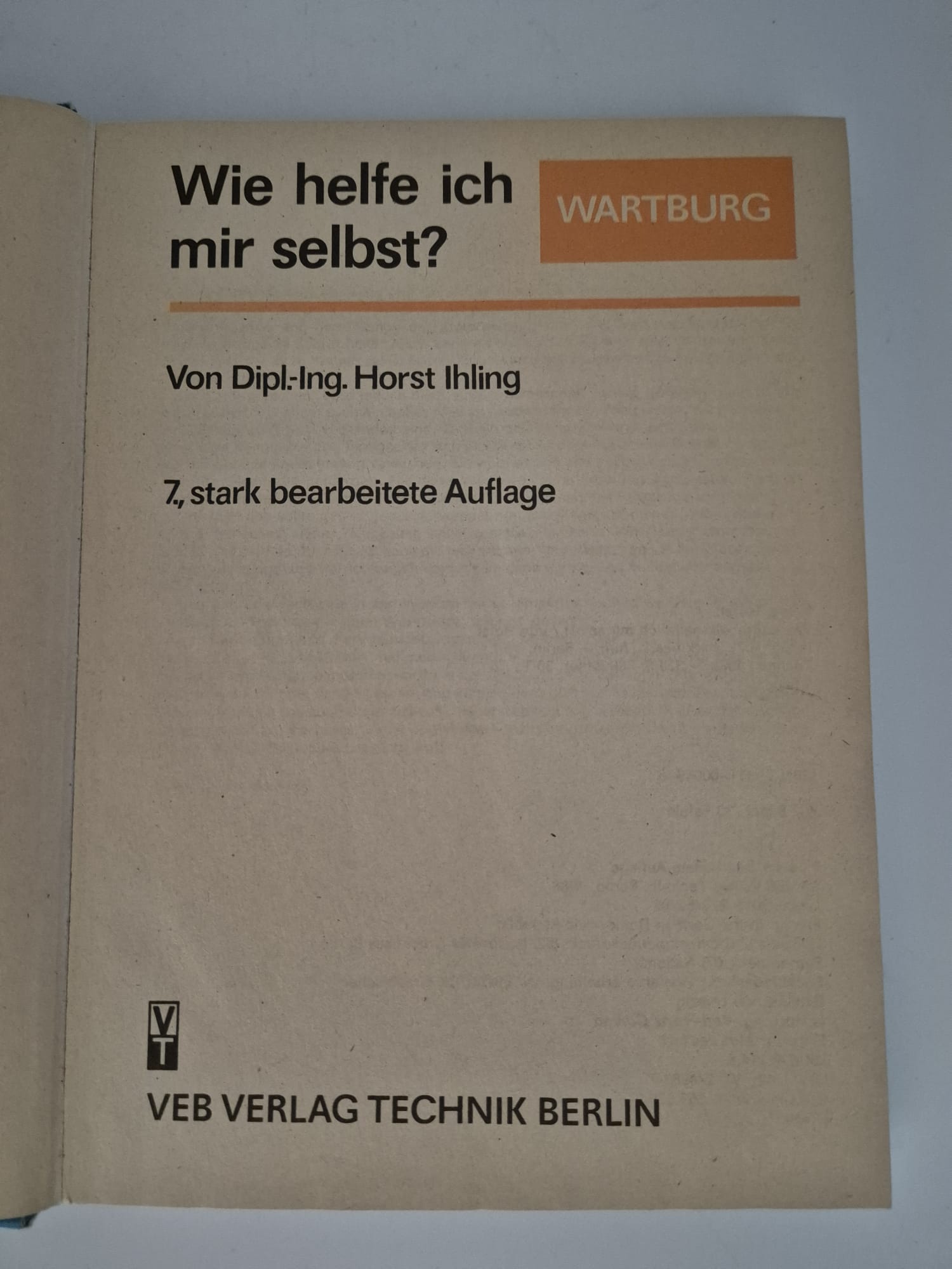 Wie helfe ich mir selbst – Wartburg (Reparaturhandbuch DDR)