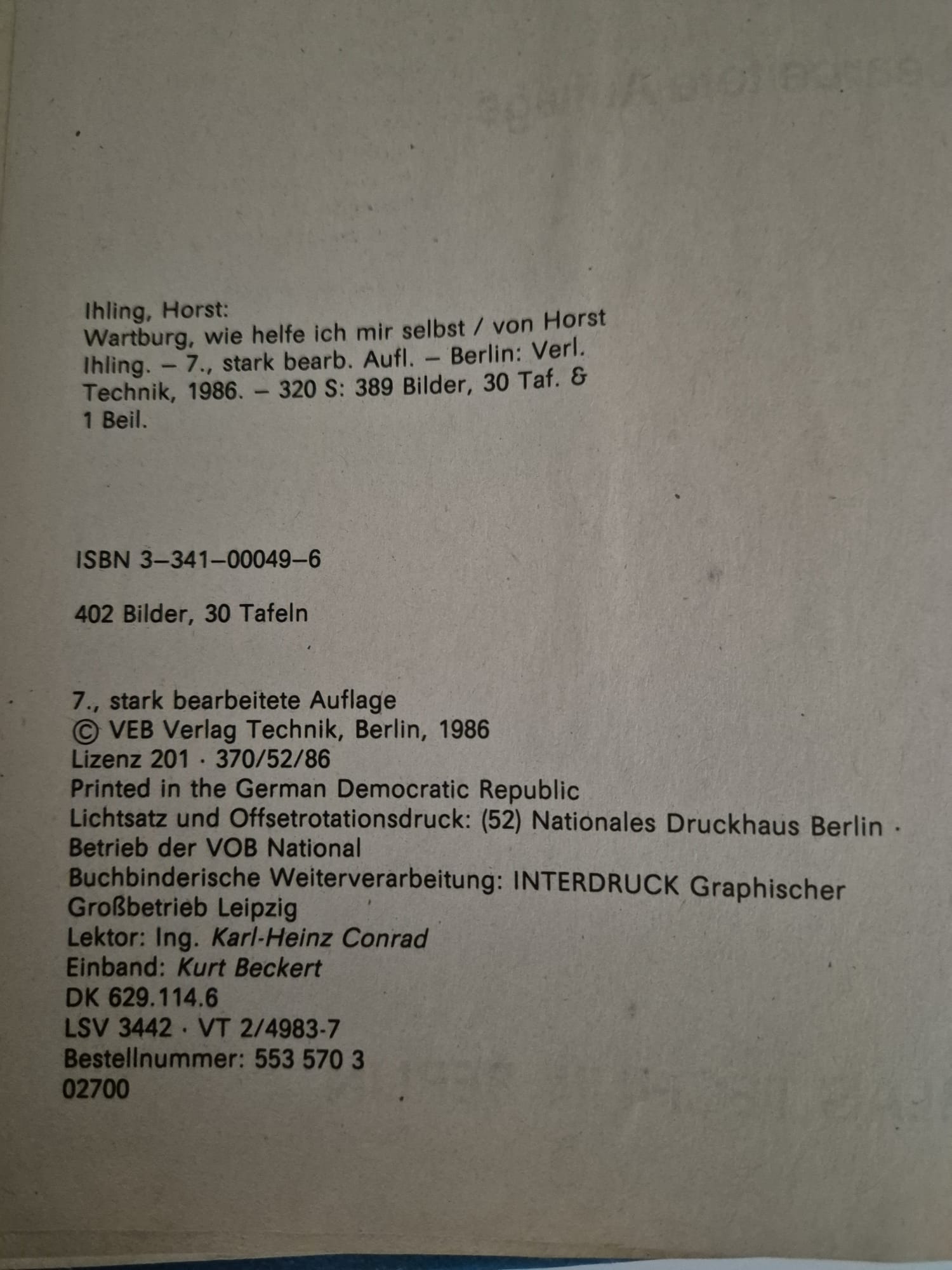 Wie helfe ich mir selbst – Wartburg (Reparaturhandbuch DDR)