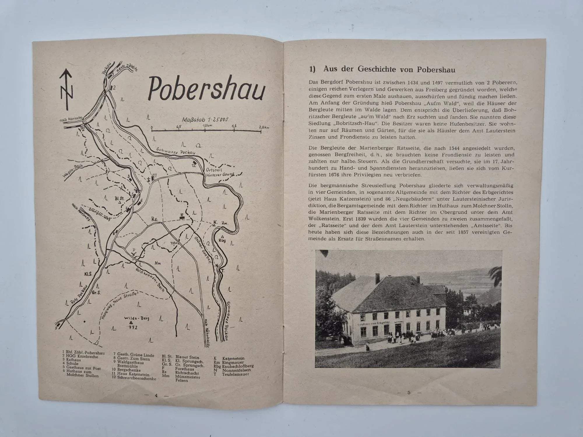 Pobershau im Erzgebirge – historisches Heft mit originaler Eintrittskarte