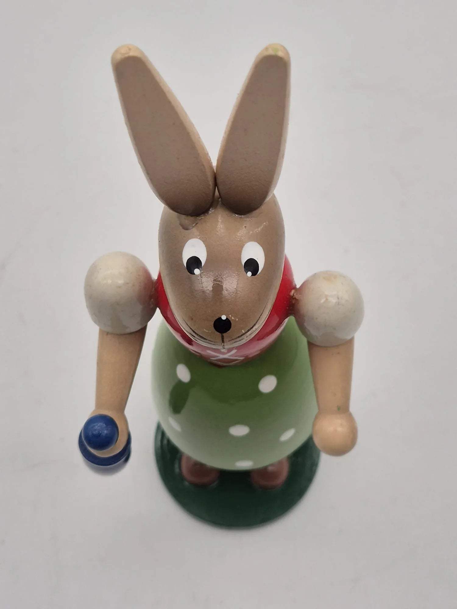 Holz Osterhase „Häsin mit Schirm“ – Figur mit Schirm, ca. 18 cm