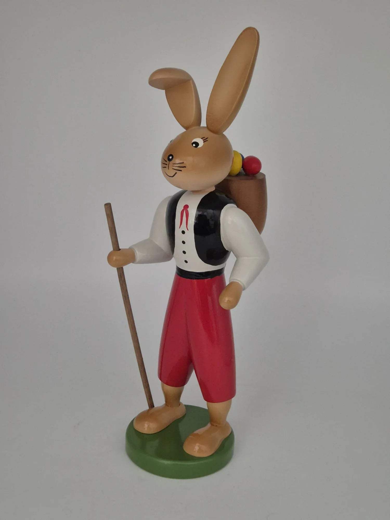 Hasenwanderbursche Holzfigur Erzgebirgische Volkskunst