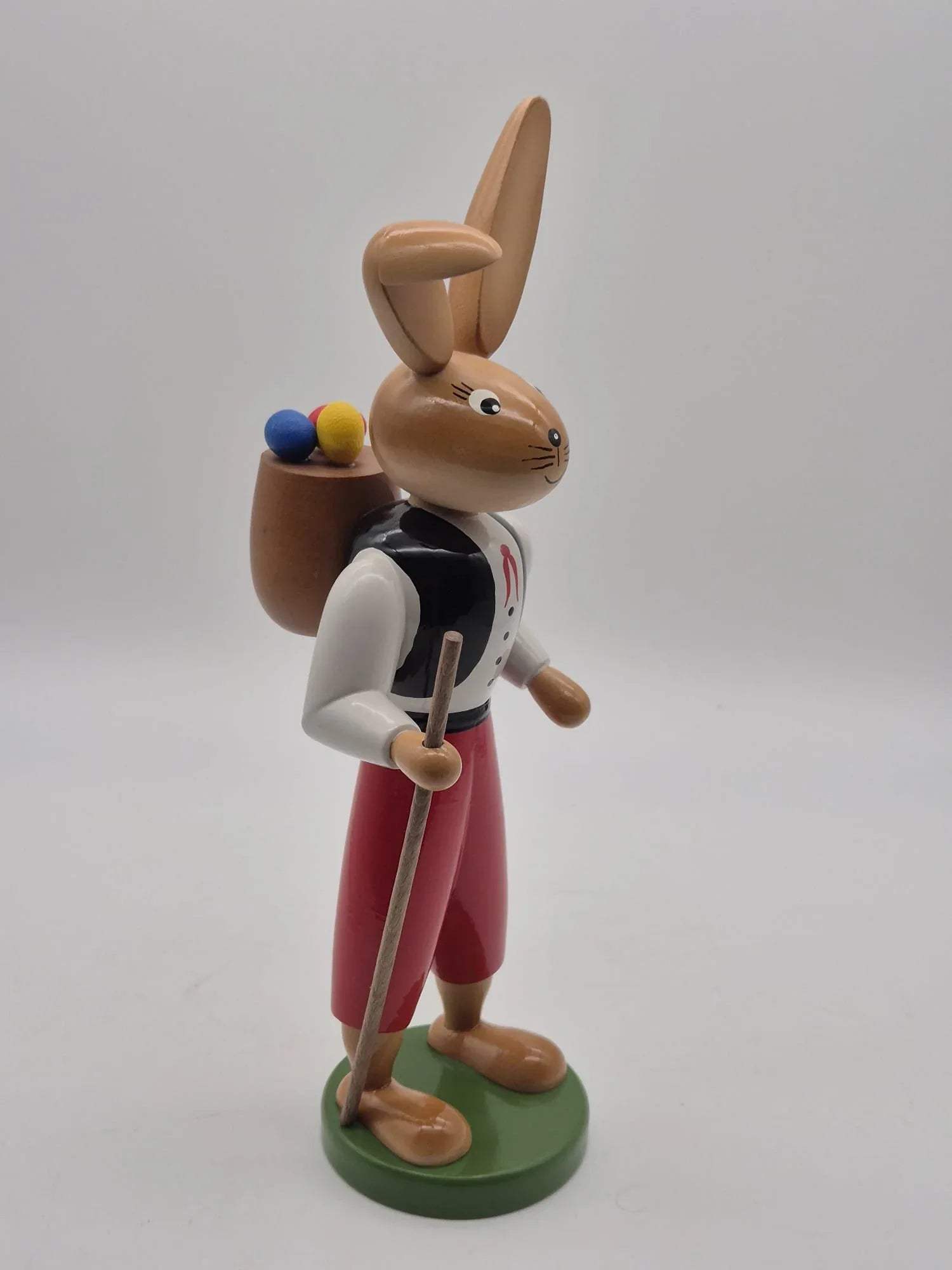 Hasenwanderbursche Holzfigur Erzgebirgische Volkskunst