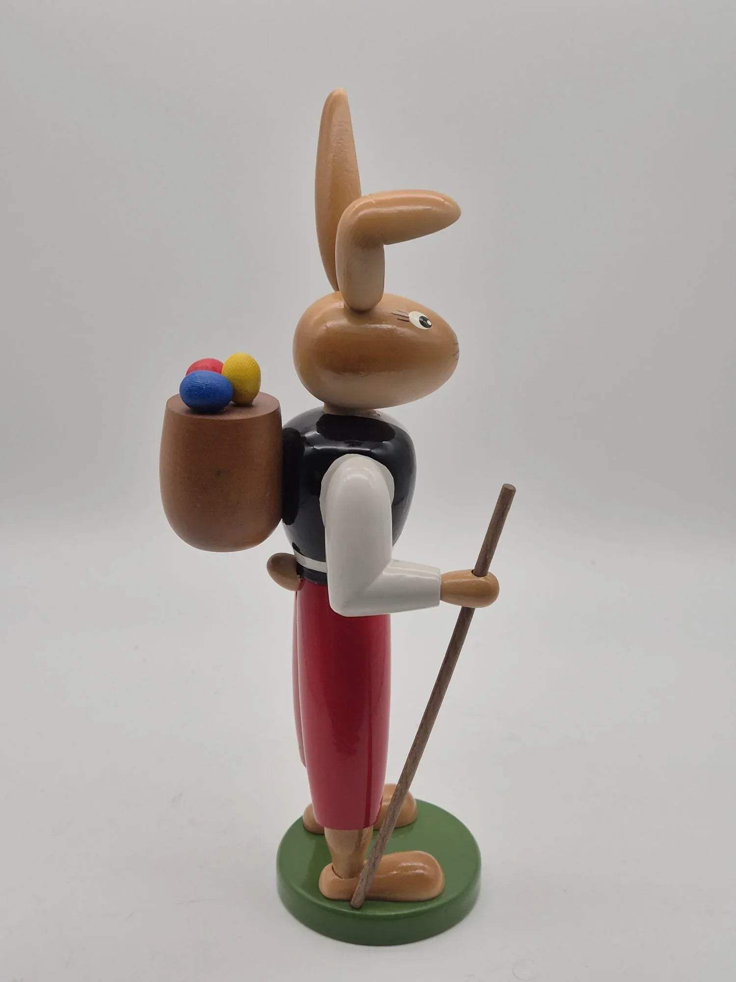 Hasenwanderbursche Holzfigur Erzgebirgische Volkskunst