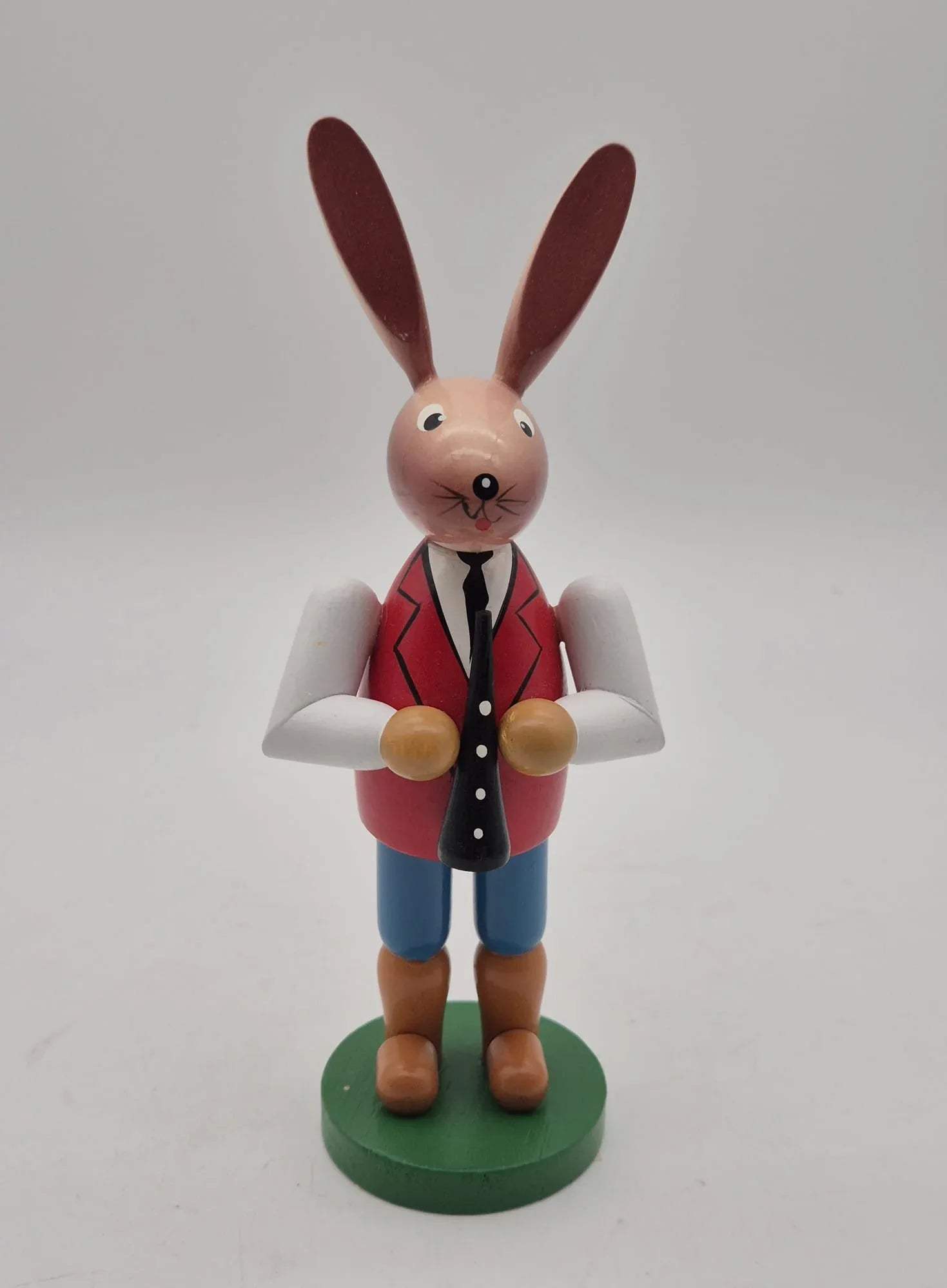Osterhase Musiker mit Klarinette Jens Bretschneider Holzfigur in OVP
