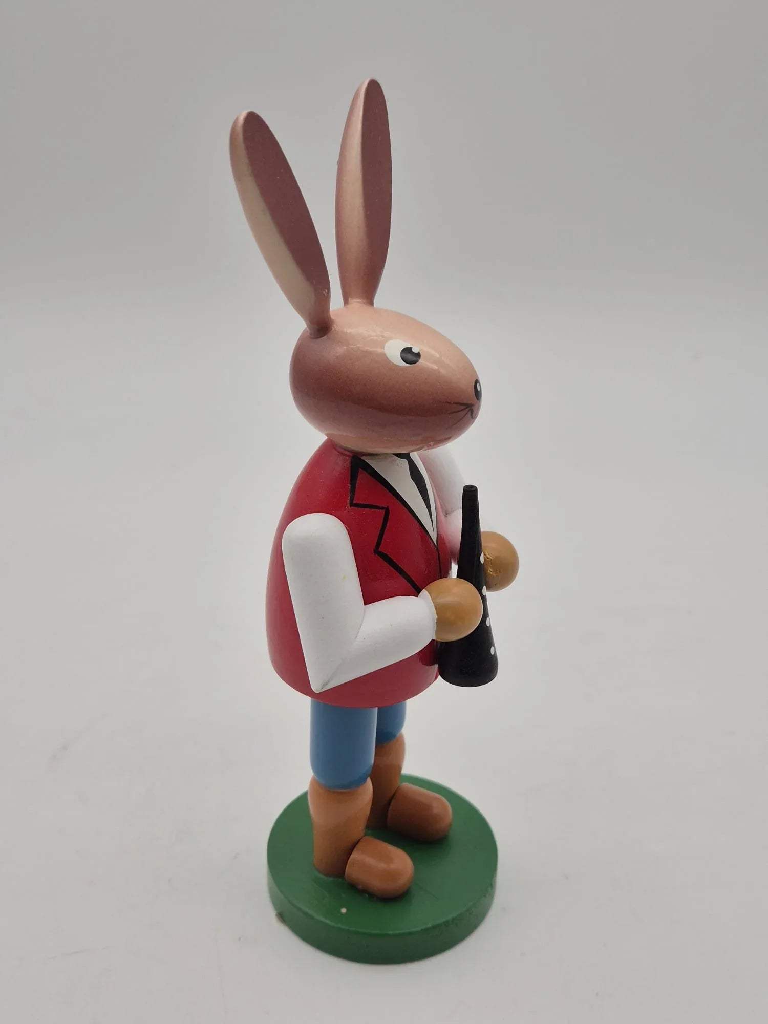 Osterhase Musiker mit Klarinette Jens Bretschneider Holzfigur in OVP