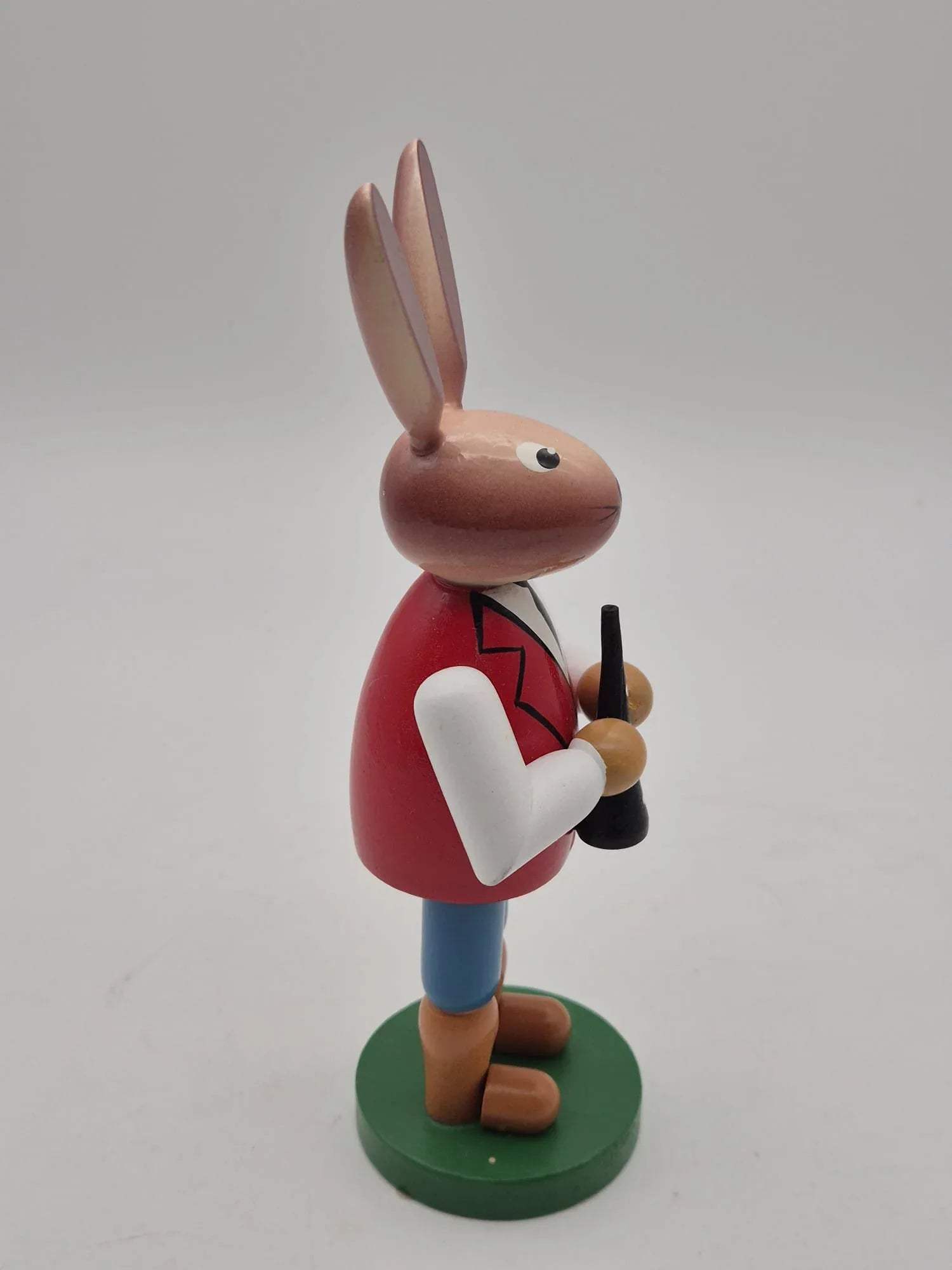 Osterhase Musiker mit Klarinette Jens Bretschneider Holzfigur in OVP