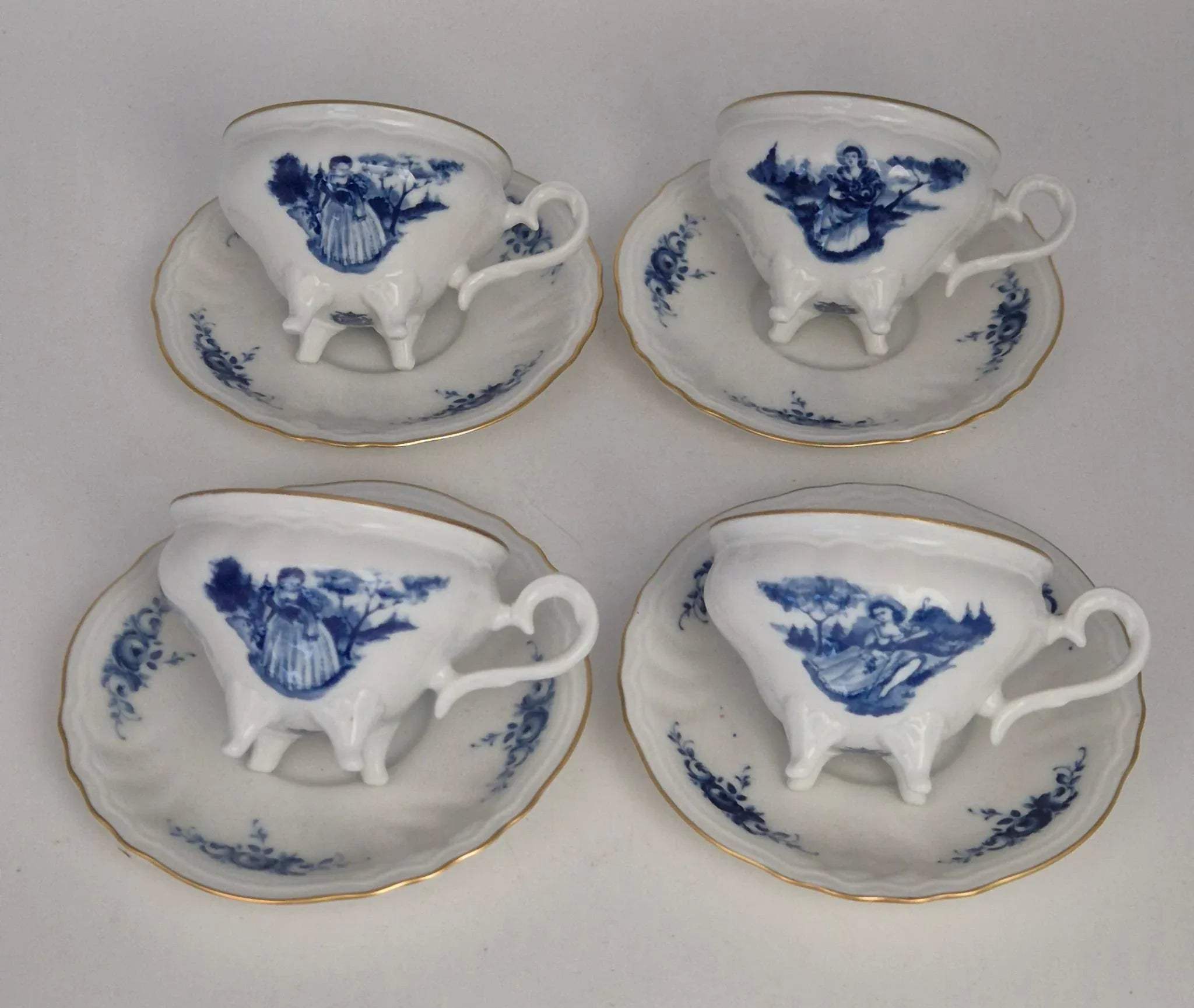 Weimar Porzellan Mokkatassen-Set Echt Weimar Kobalt (4 Gedecke)