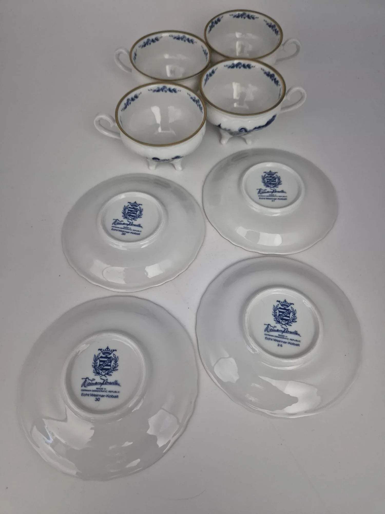 Weimar Porzellan Mokkatassen-Set Echt Weimar Kobalt (4 Gedecke)