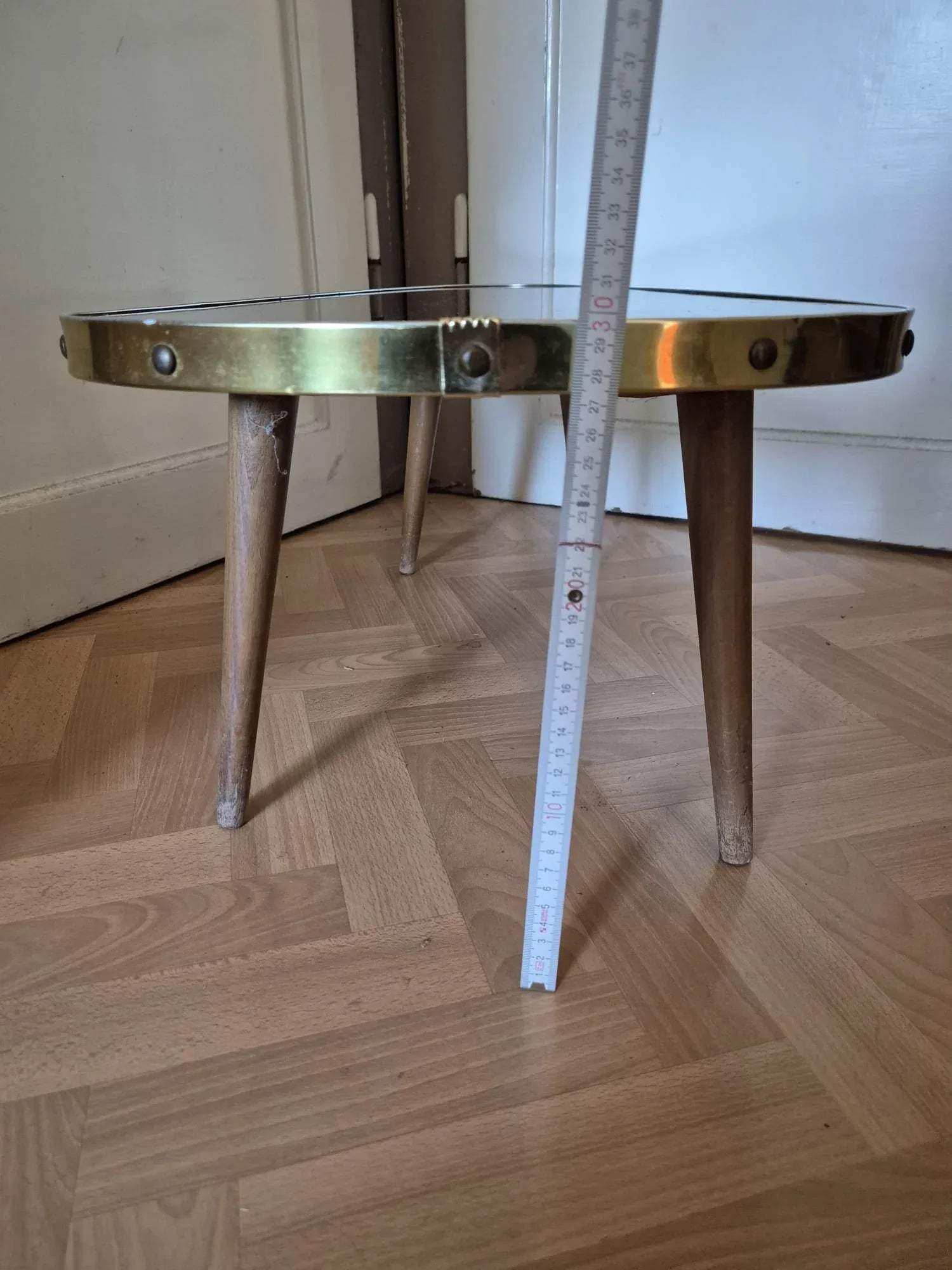DDR Blumenbank / Nierentisch mit Glasplatte Modell „17“ – Hermann Götze Neustadt (Orla)
