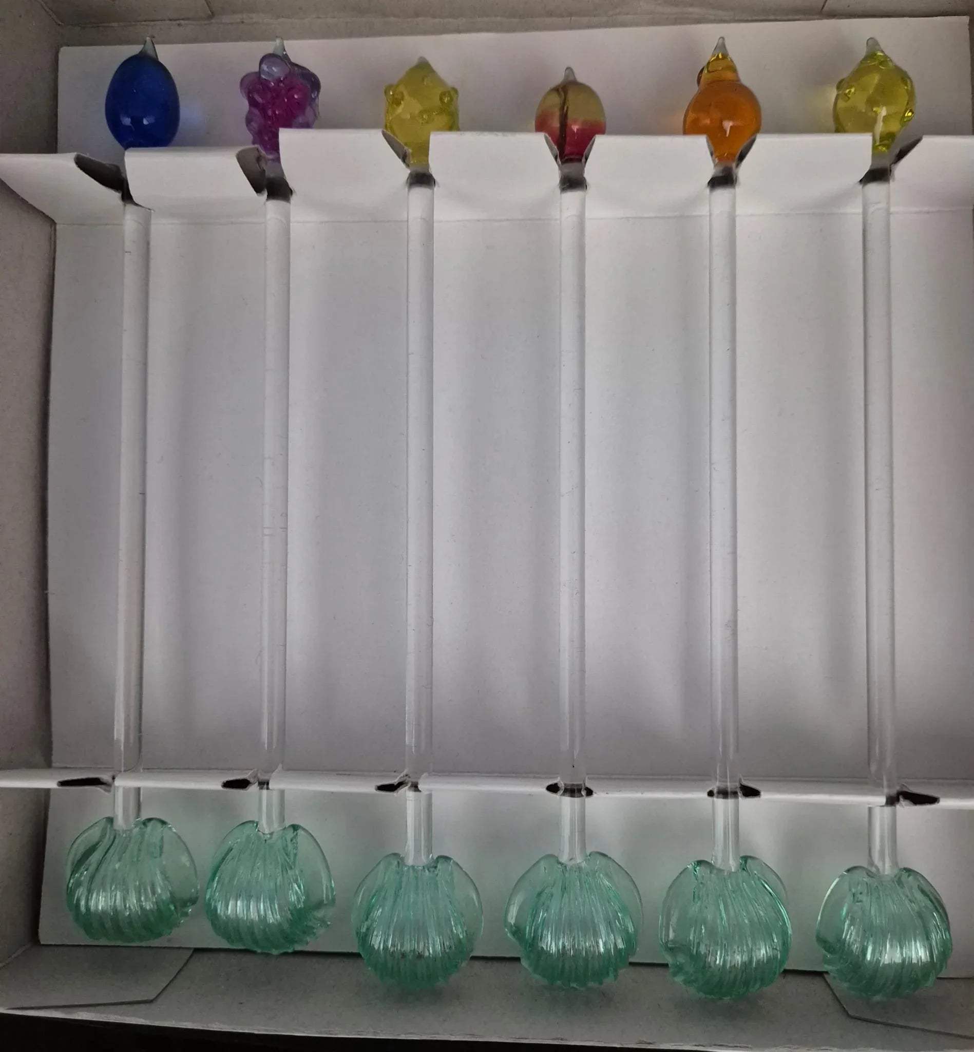 DDR Glaslöffel Set 6 Stück bunt – Originalverpackung