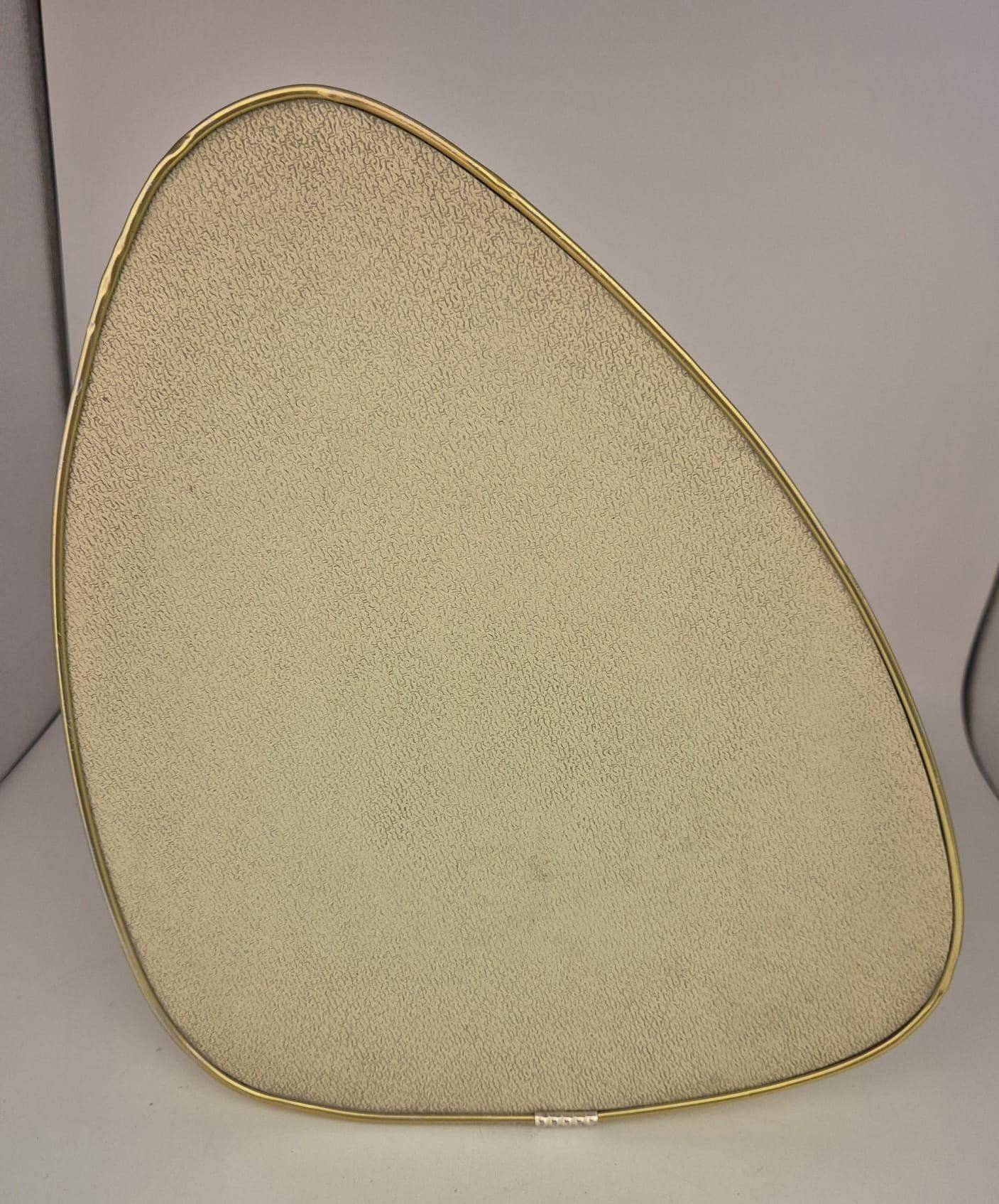Mid Century Beistelltisch Dreibein Nierentisch Messing Holz