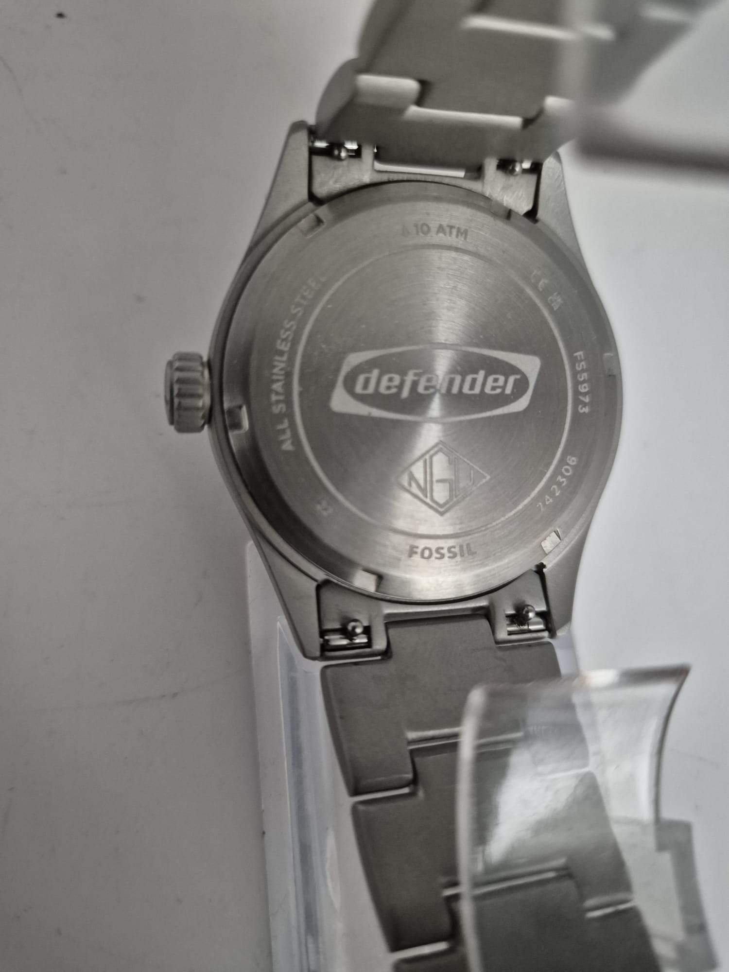 Fossil Defender Herren Armbanduhr Solar Edelstahl mit Box