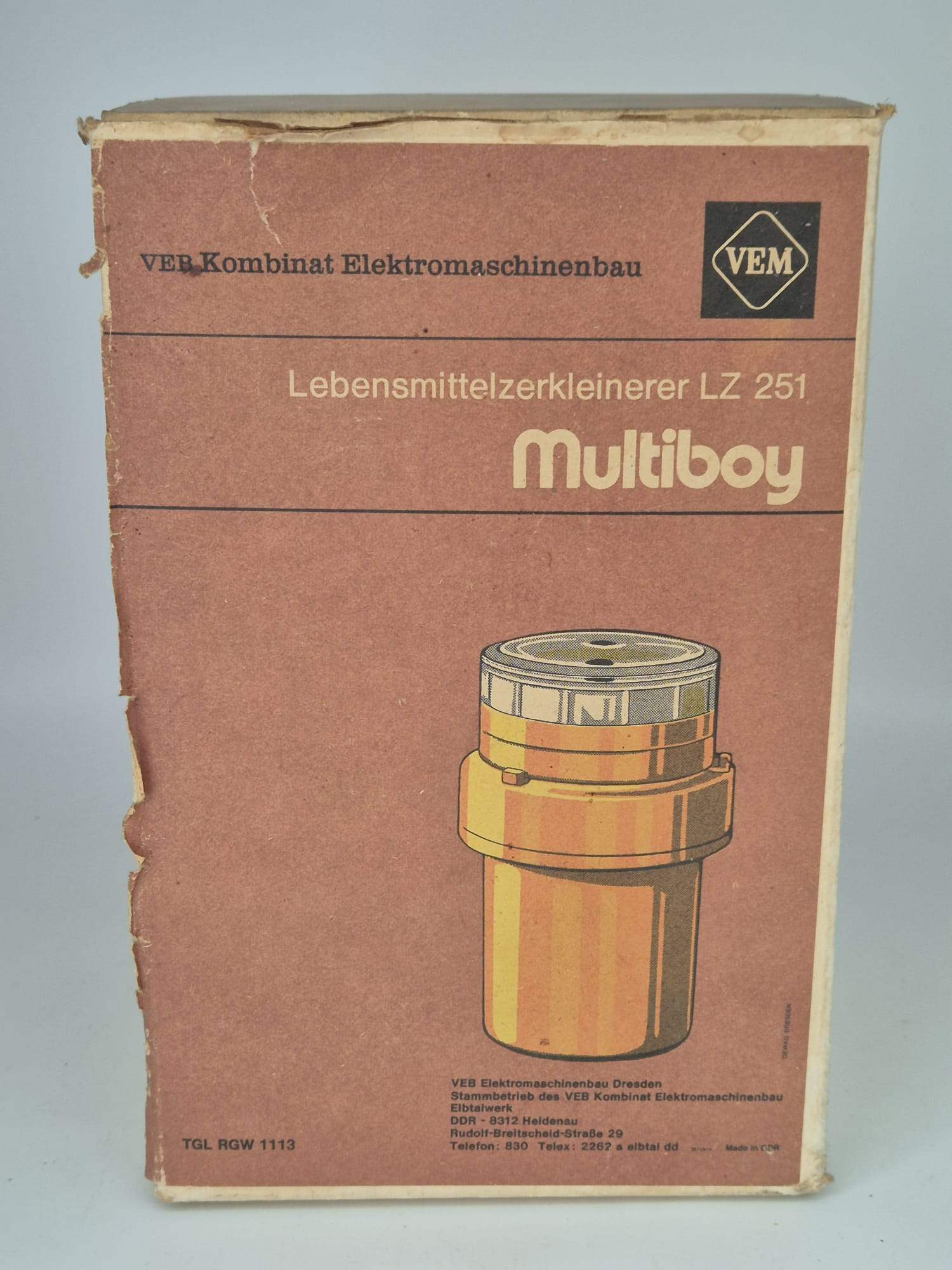 DDR Multiboy LZ 251 Lebensmittelzerkleinerer VEB Elbtalwerk Heidenau mit OVP