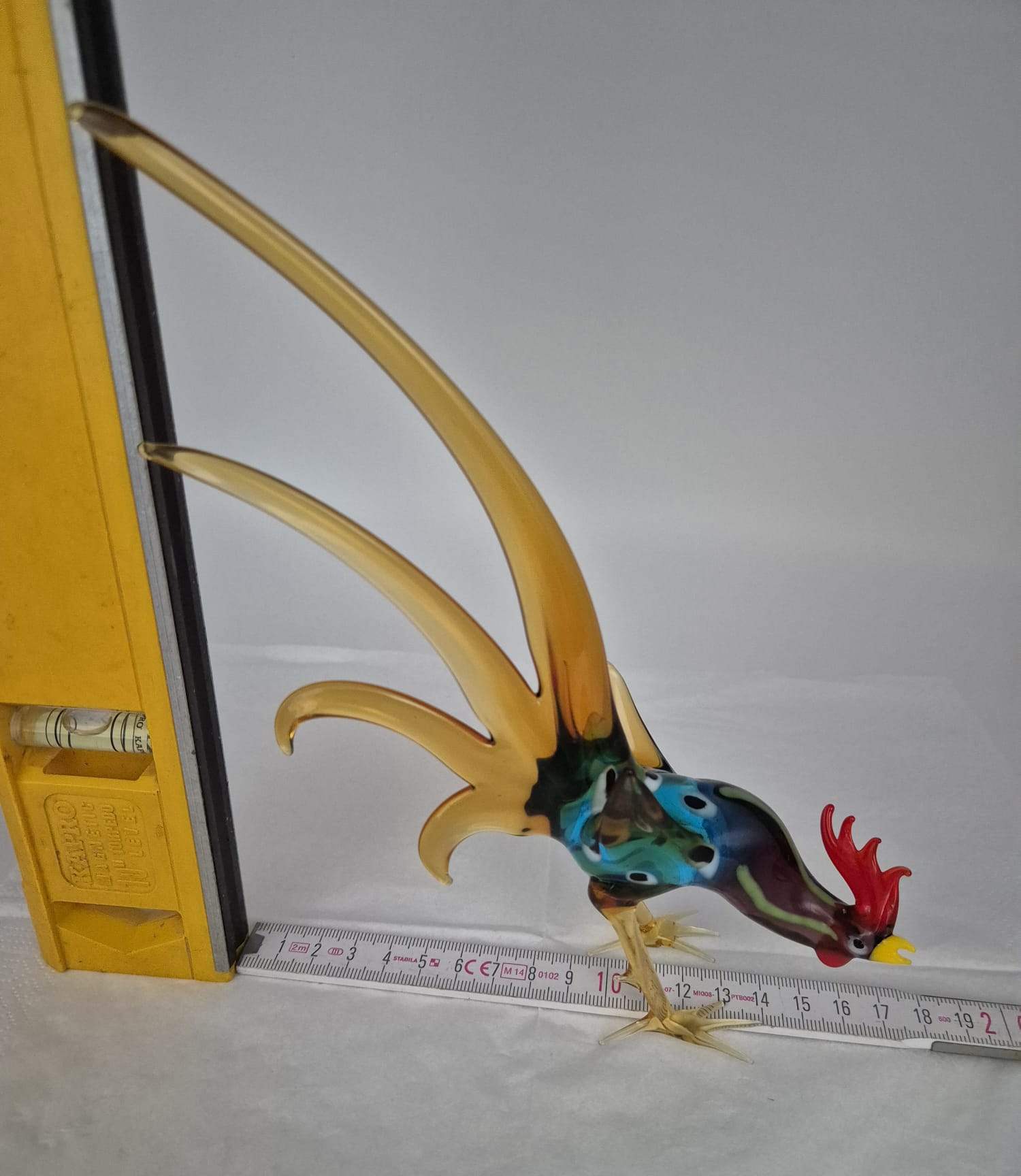 Lauscha Glasfigurenset „Kampfhähne“ – Handgefertigte Glasvögel im Murano-Stil