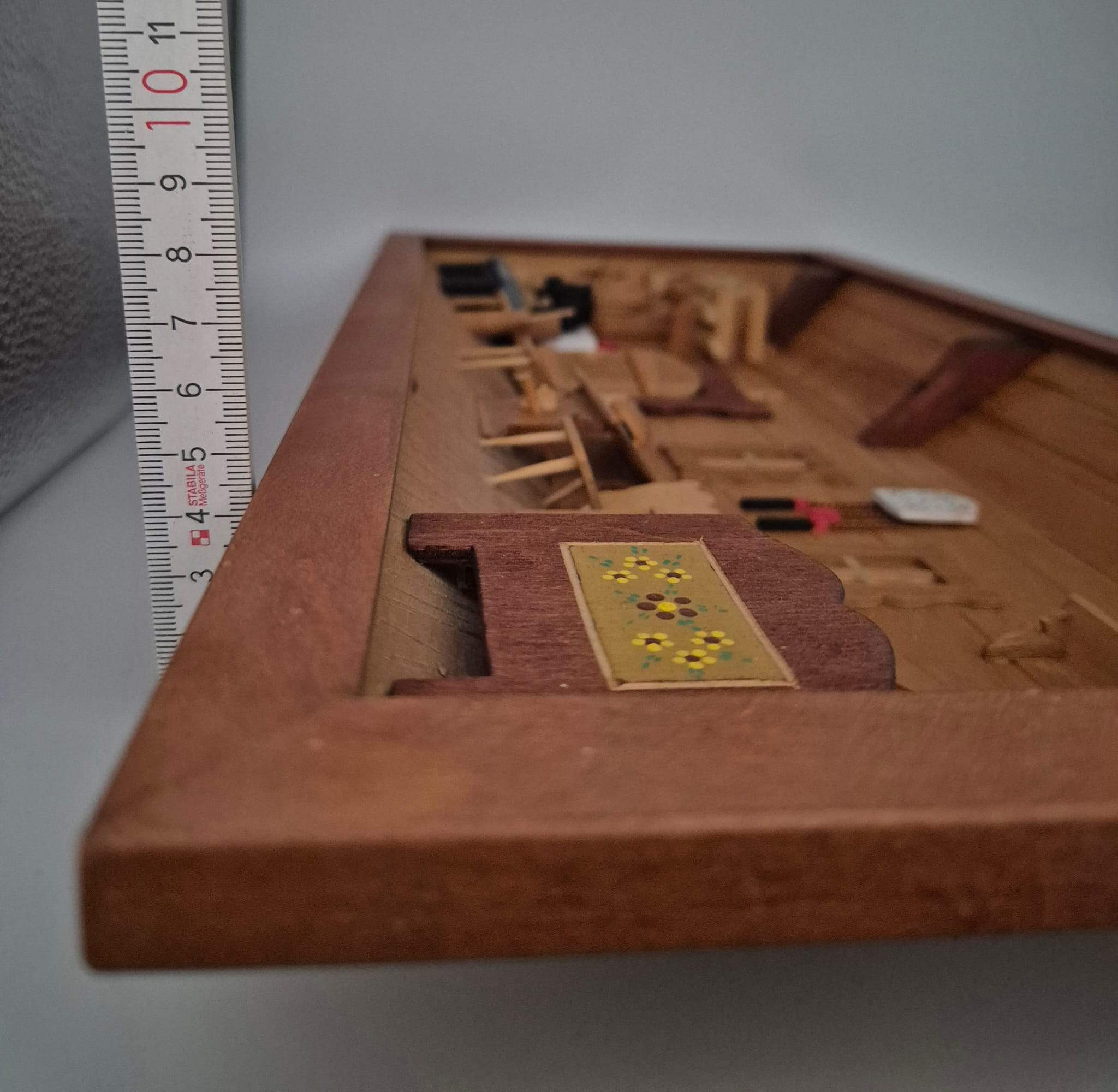 3D-Holzbild Bauernstube / Bauernzimmer – Handgefertigte Wanddekoration