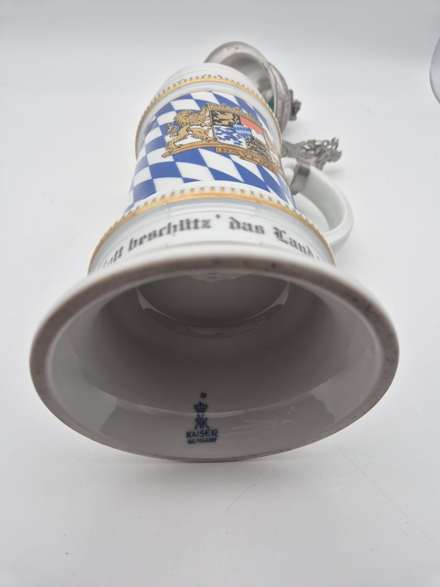 Kaiser Germany Bierkrug mit Zinndeckel und Lithophanie – München