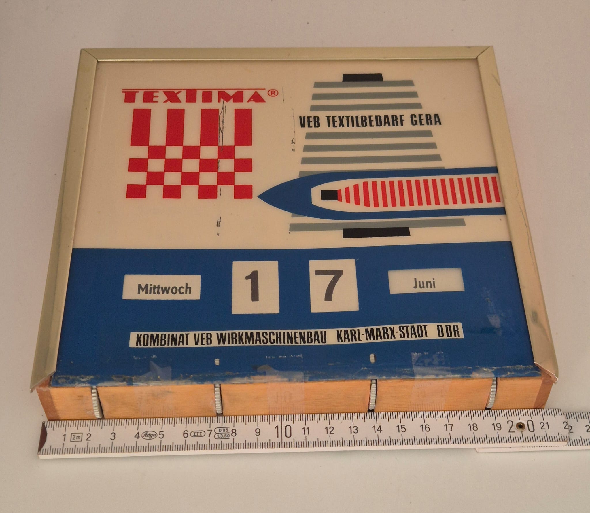 DDR Kalender „Textima / VEB Textilbedarf Gera“ – Kombinat VEB Wirkmaschinenbau Karl-Marx-Stadt