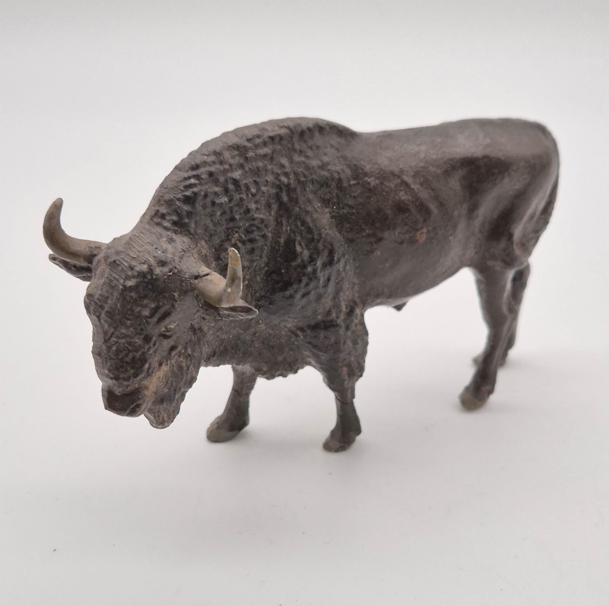 Alter Lineol Bison/Büffel Massefigur – ca. 8 cm – Sammlerfigur