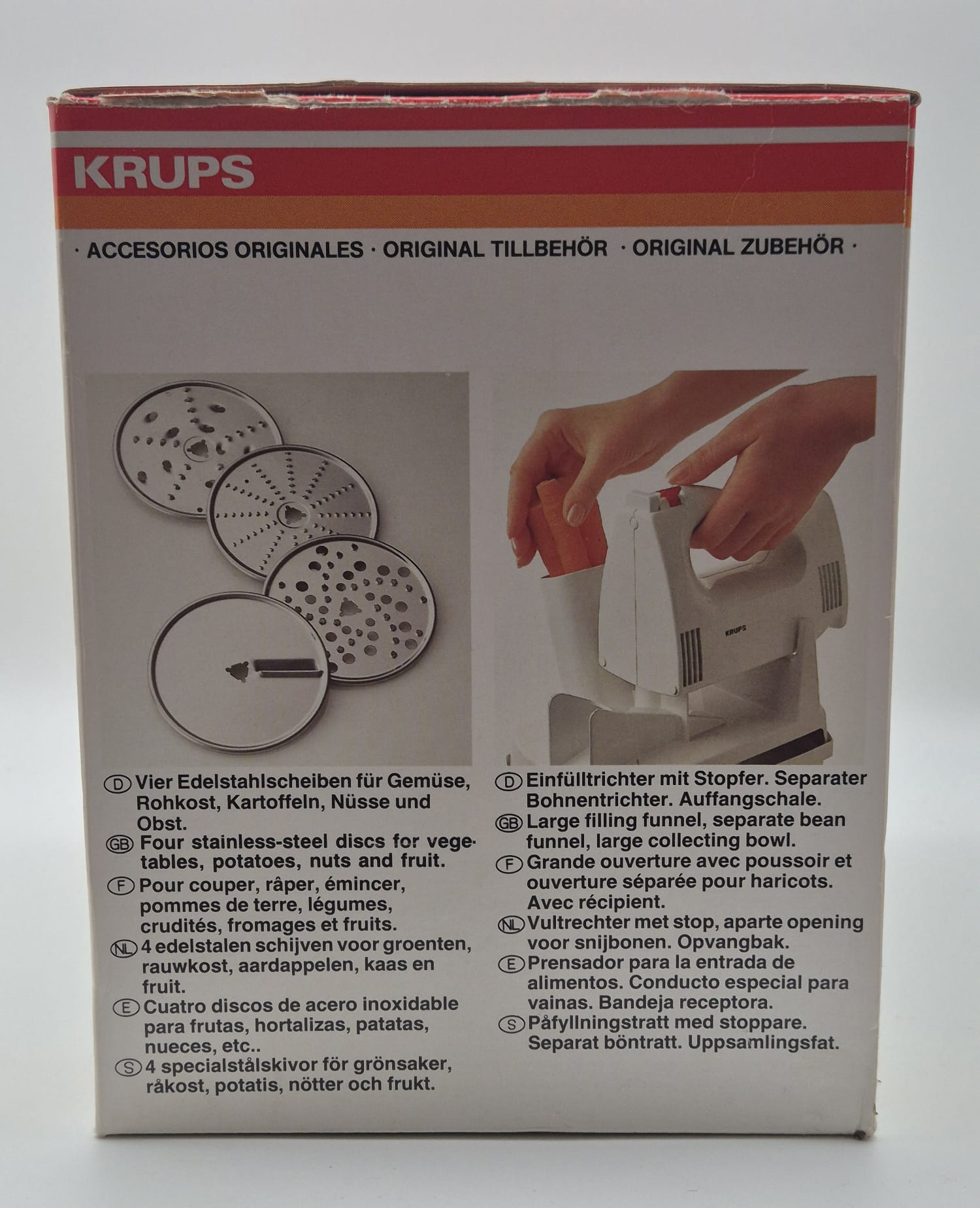 Krups Schnitzelwerk 367-70 – Original Zubehör mit OVP & 4 Edelstahlscheiben