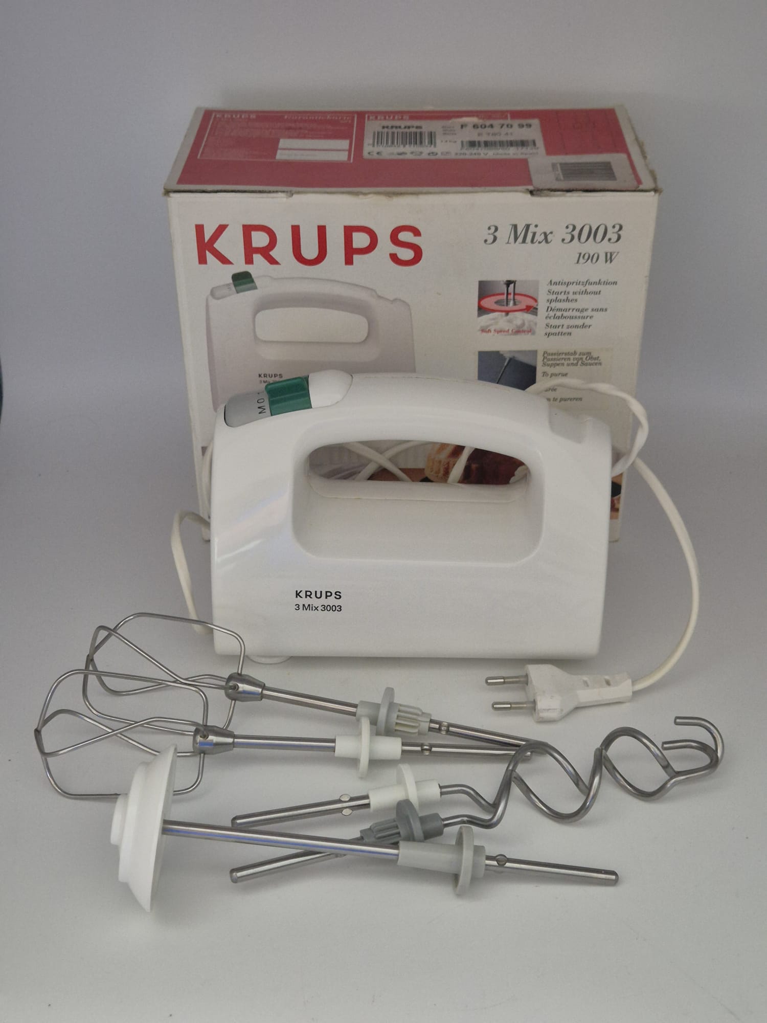 KRUPS 3 Mix 3003 Handmixer 190 W mit Originalverpackung & Zubehör