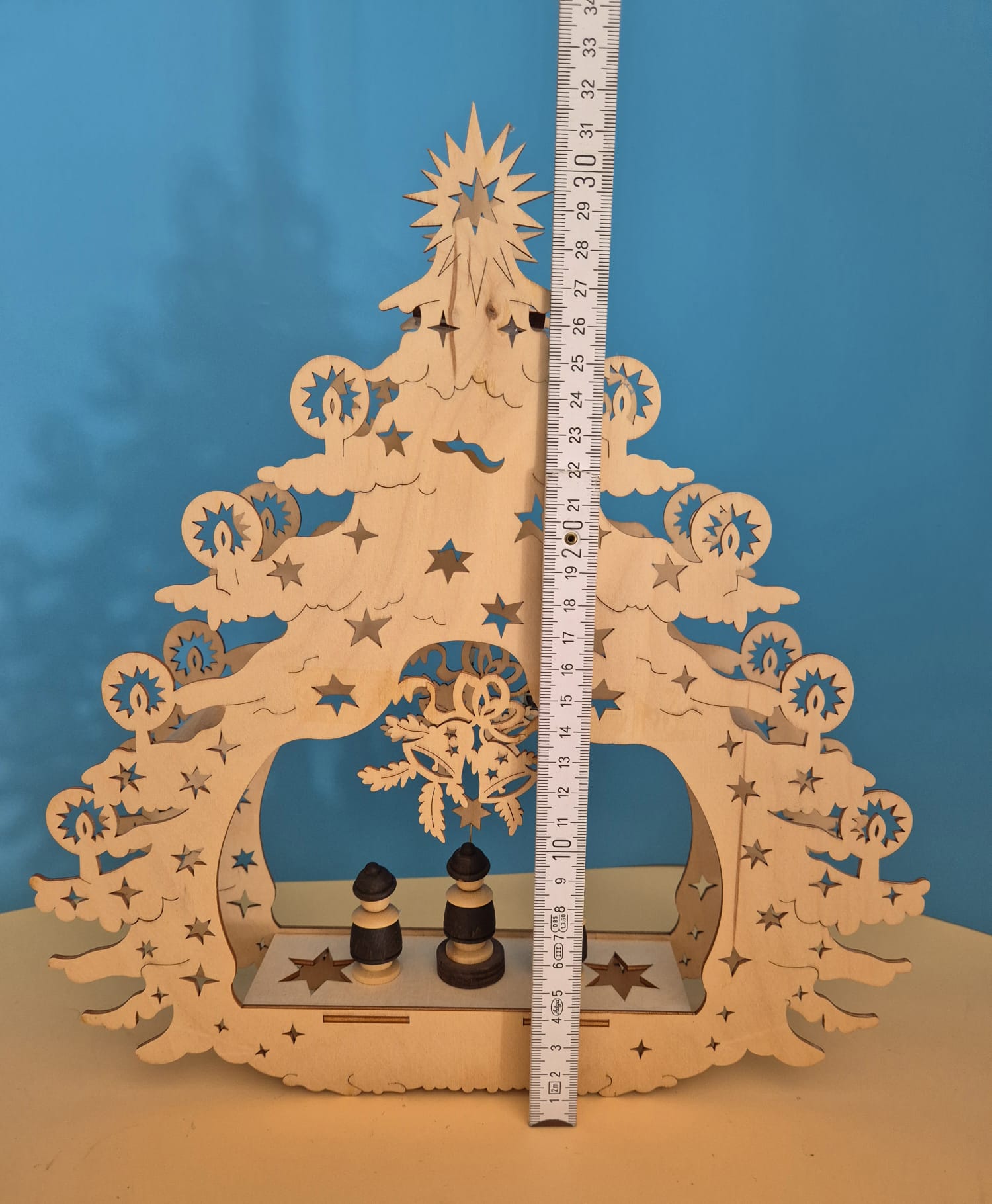 Elektrisches Fensterbild „echt Erzgebirge“ mit Kurrende – Weihnachtsbaum – OVP
