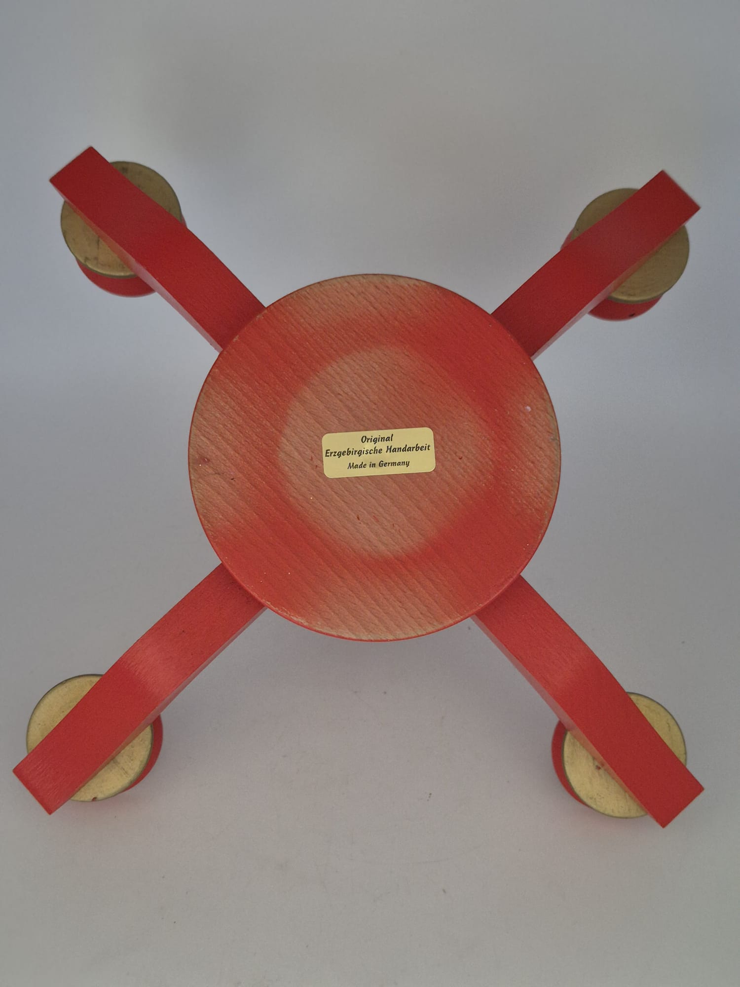 Adventsleuchter aus Holz – Original Erzgebirgische Handarbeit – Rot/Gold mit Stern