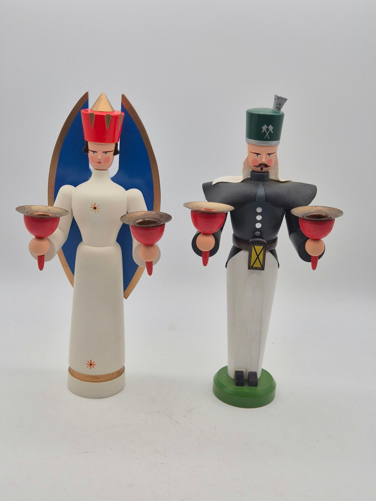 Seiffener Volkskunst Engel & Bergmann – Lichterfiguren aus Holz – ca. 25 cm – OVP