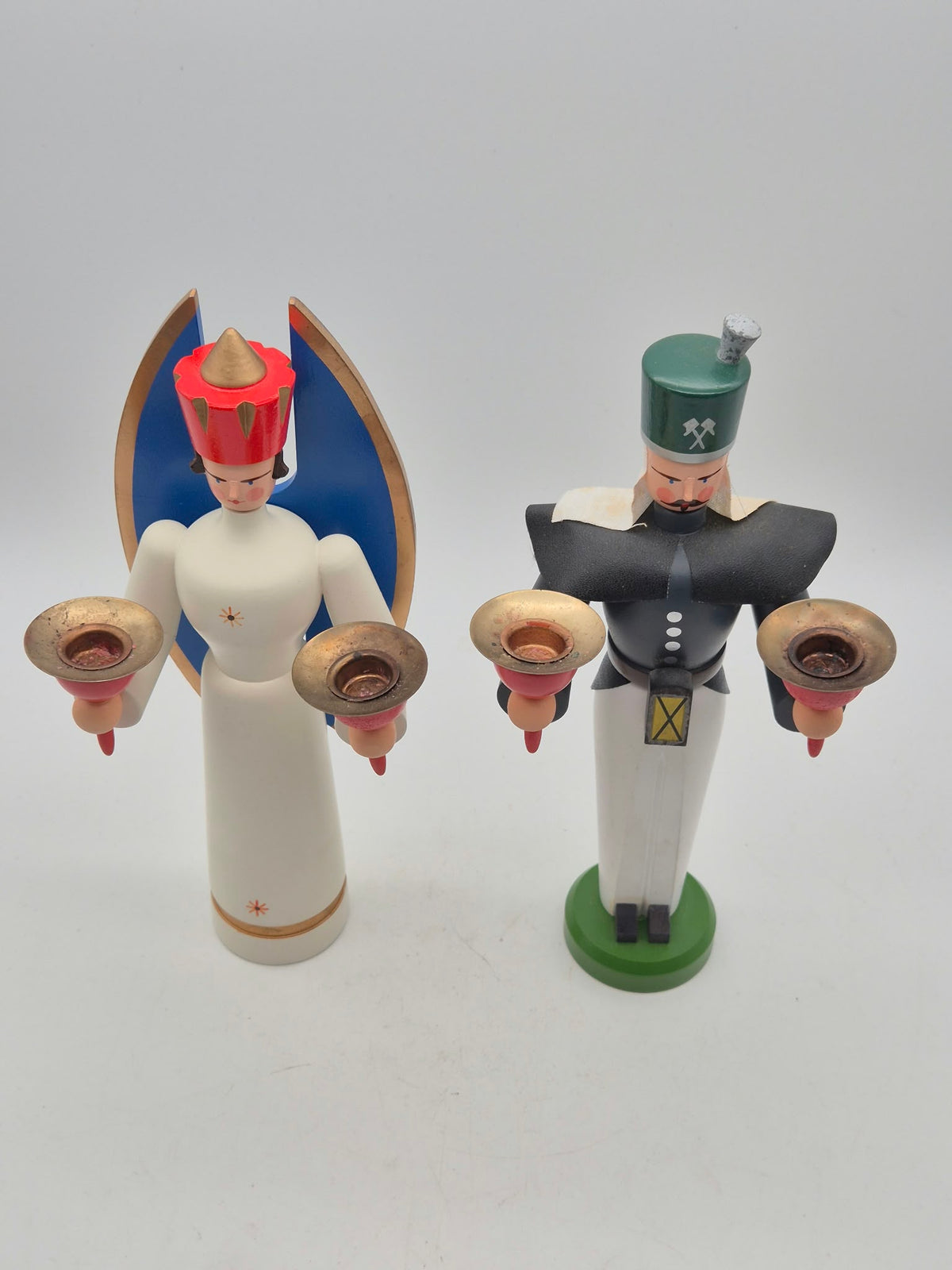 Seiffener Volkskunst Engel & Bergmann – Lichterfiguren aus Holz – ca. 25 cm – OVP