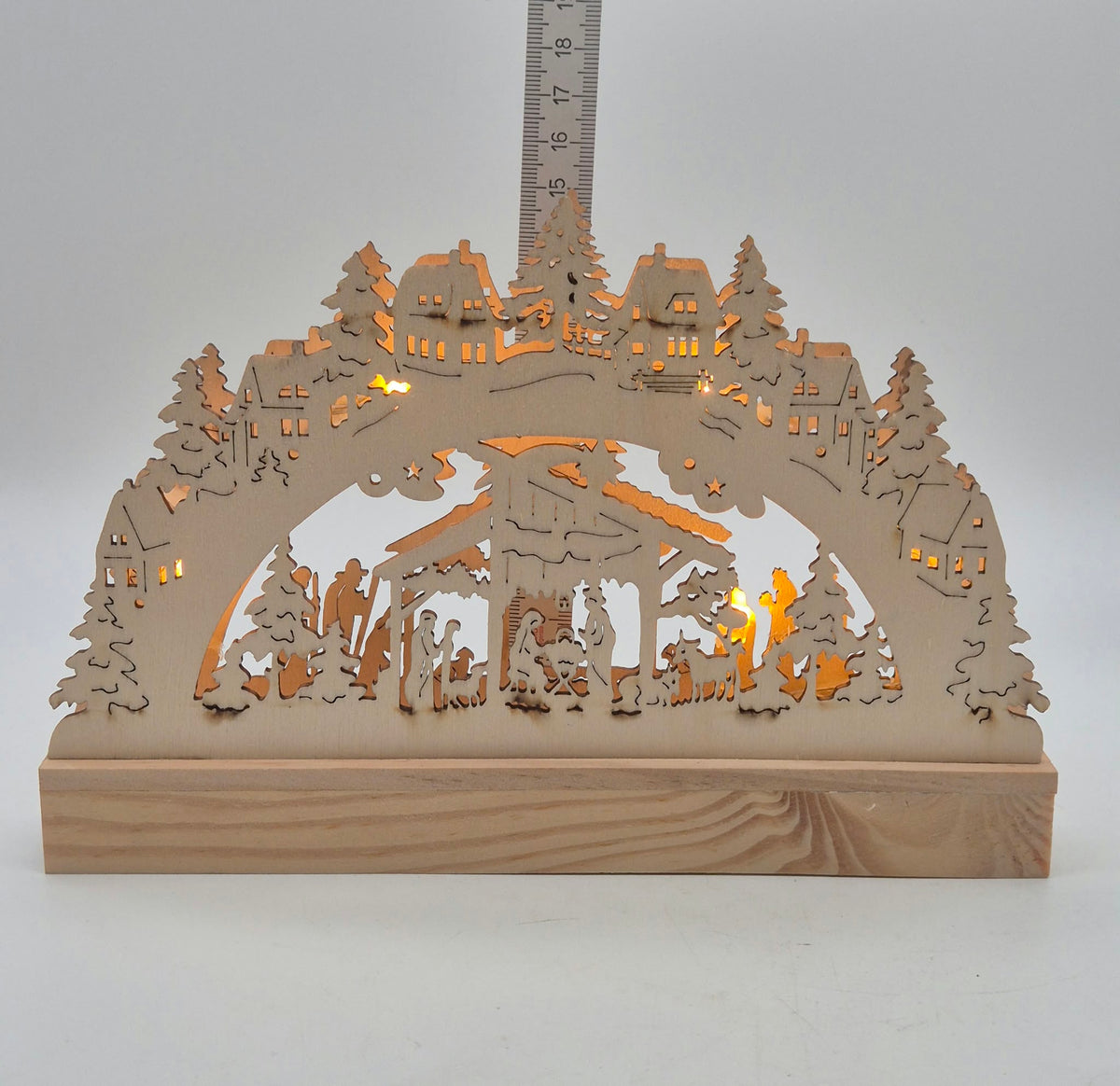 SIGRO LED-Schwibbogen Krippenszene aus Holz – ca. 23 cm – OVP